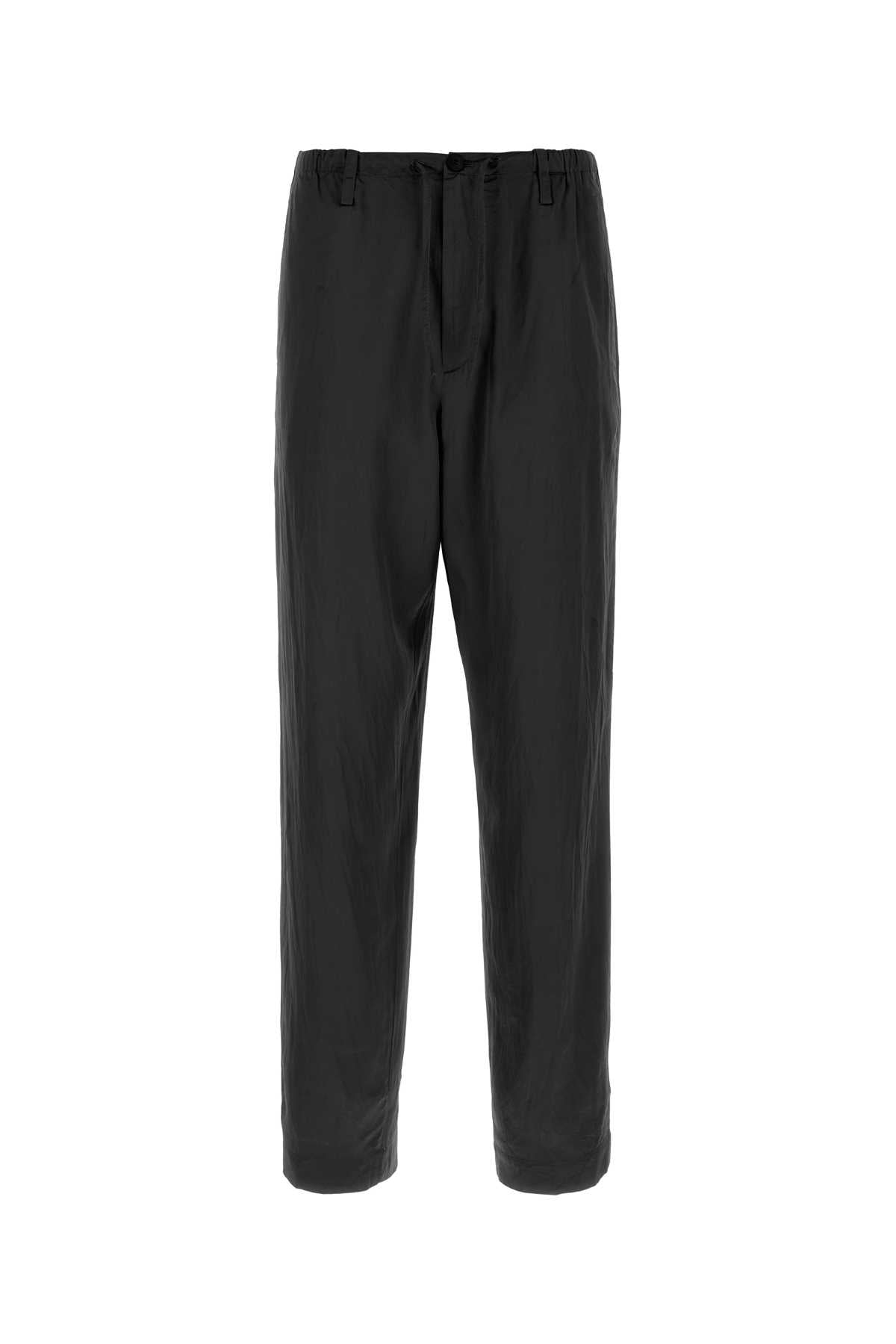 Dries Van Noten Men Black Satin Penny Pant DRIES VAN NOTEN