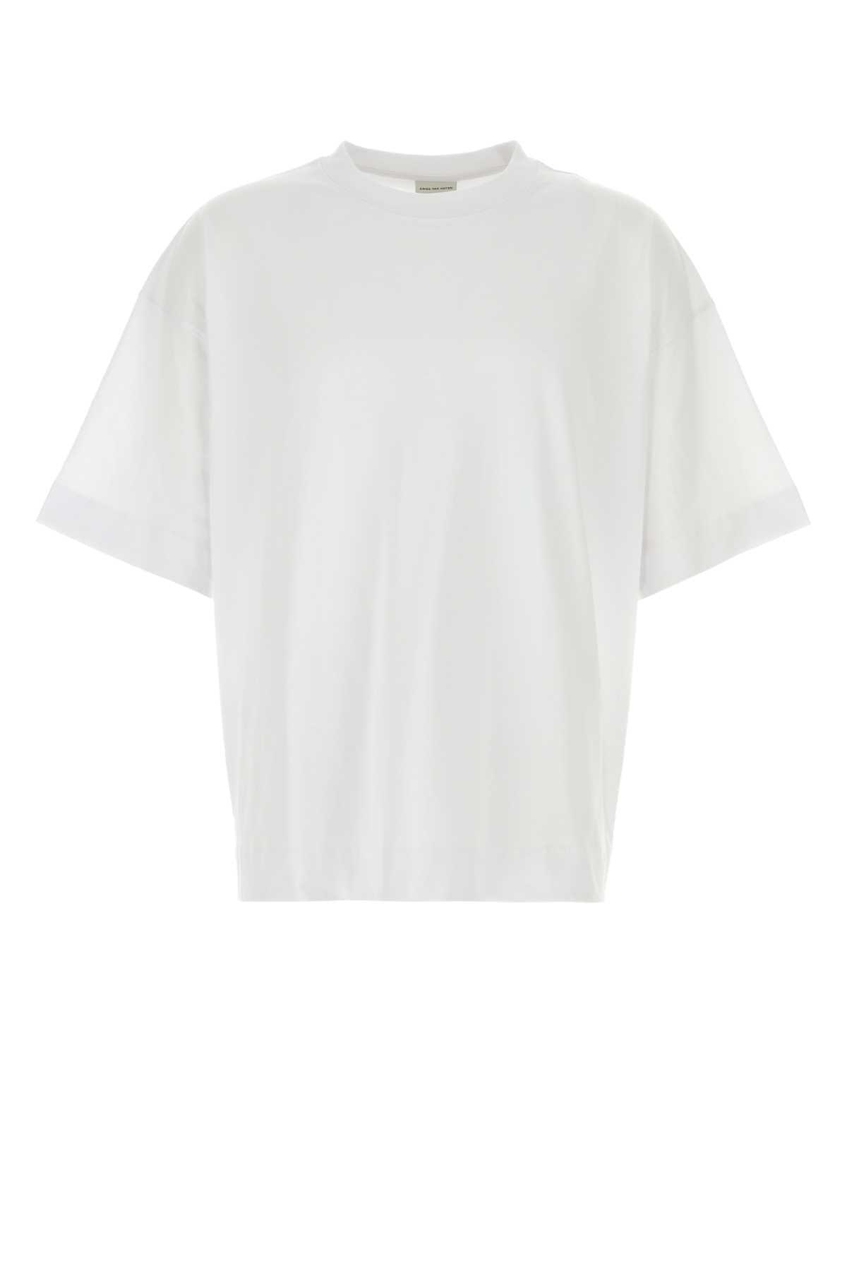 Dries Van Noten Men White Cotton Heno Oversize T-Shirt DRIES VAN NOTEN