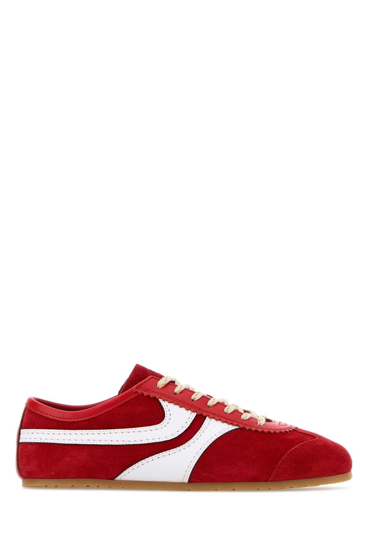 Dries Van Noten Women Red Suede Sneakers DRIES VAN NOTEN