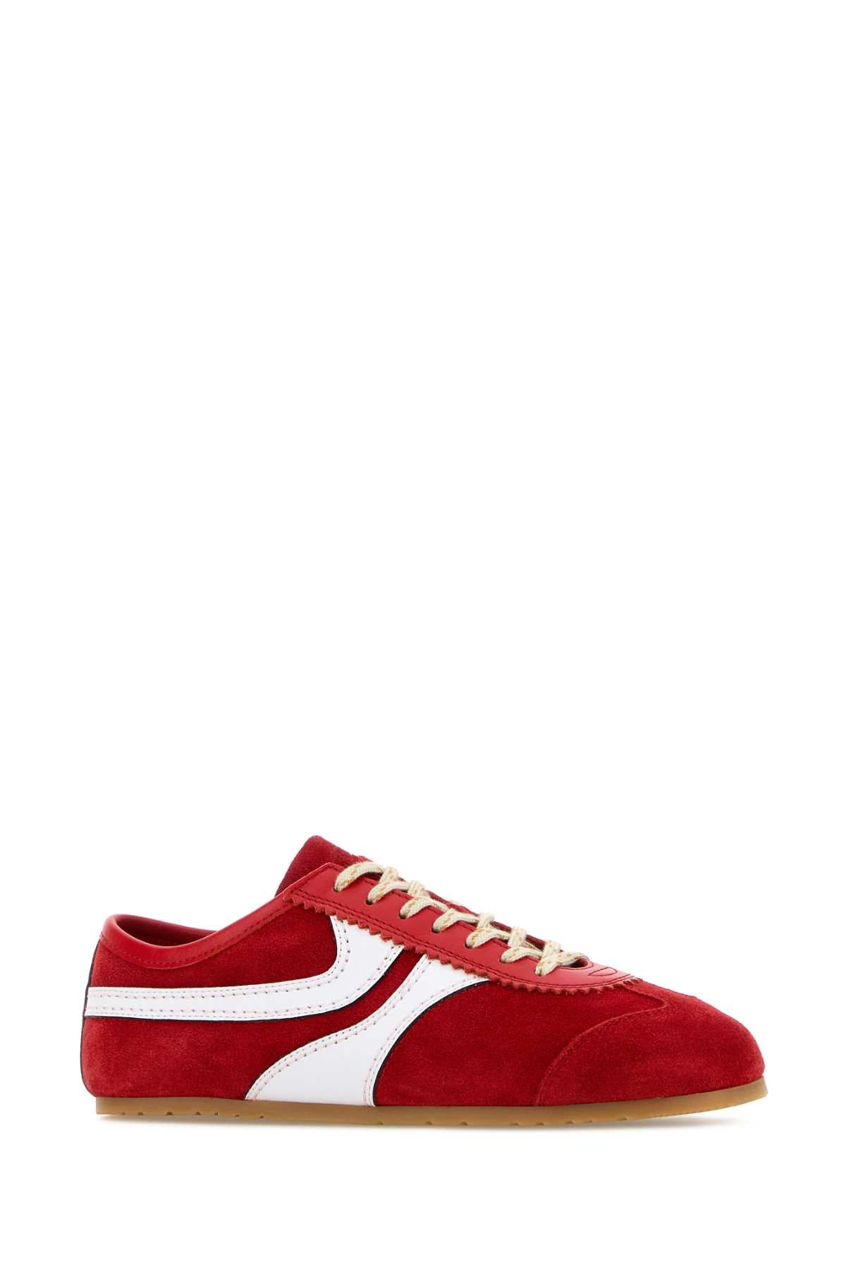 Dries Van Noten Women Red Suede Sneakers DRIES VAN NOTEN