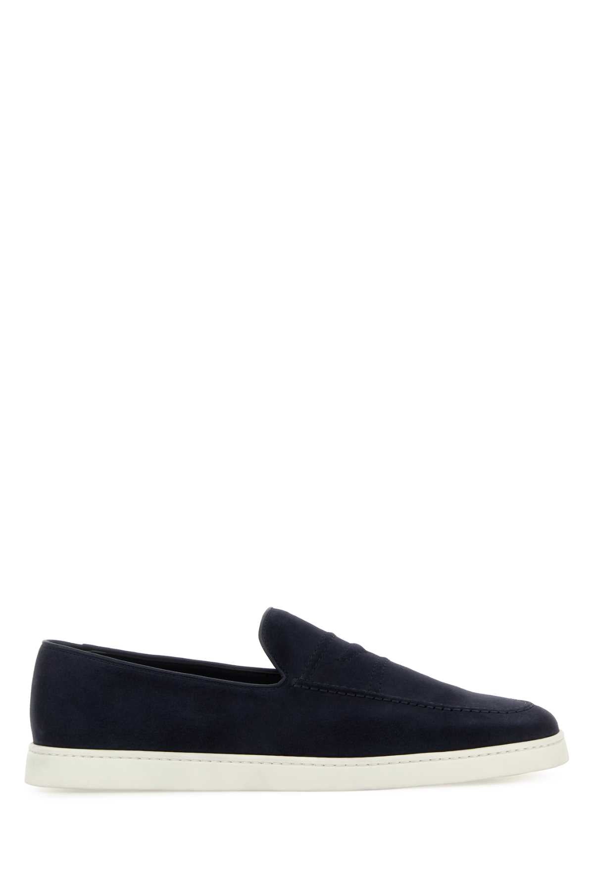 Church's Men Navy Blue Suede Peebles Loafers CHURCH'S