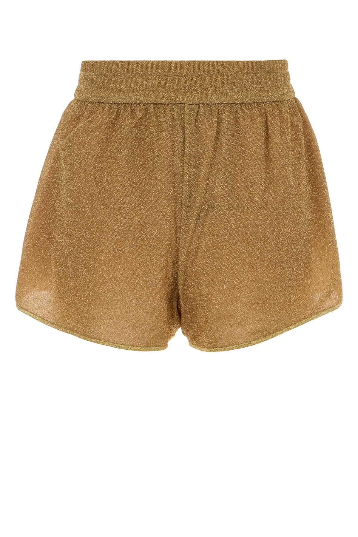 Oseree Women Gold Nylon Blend Shorts OSEREE