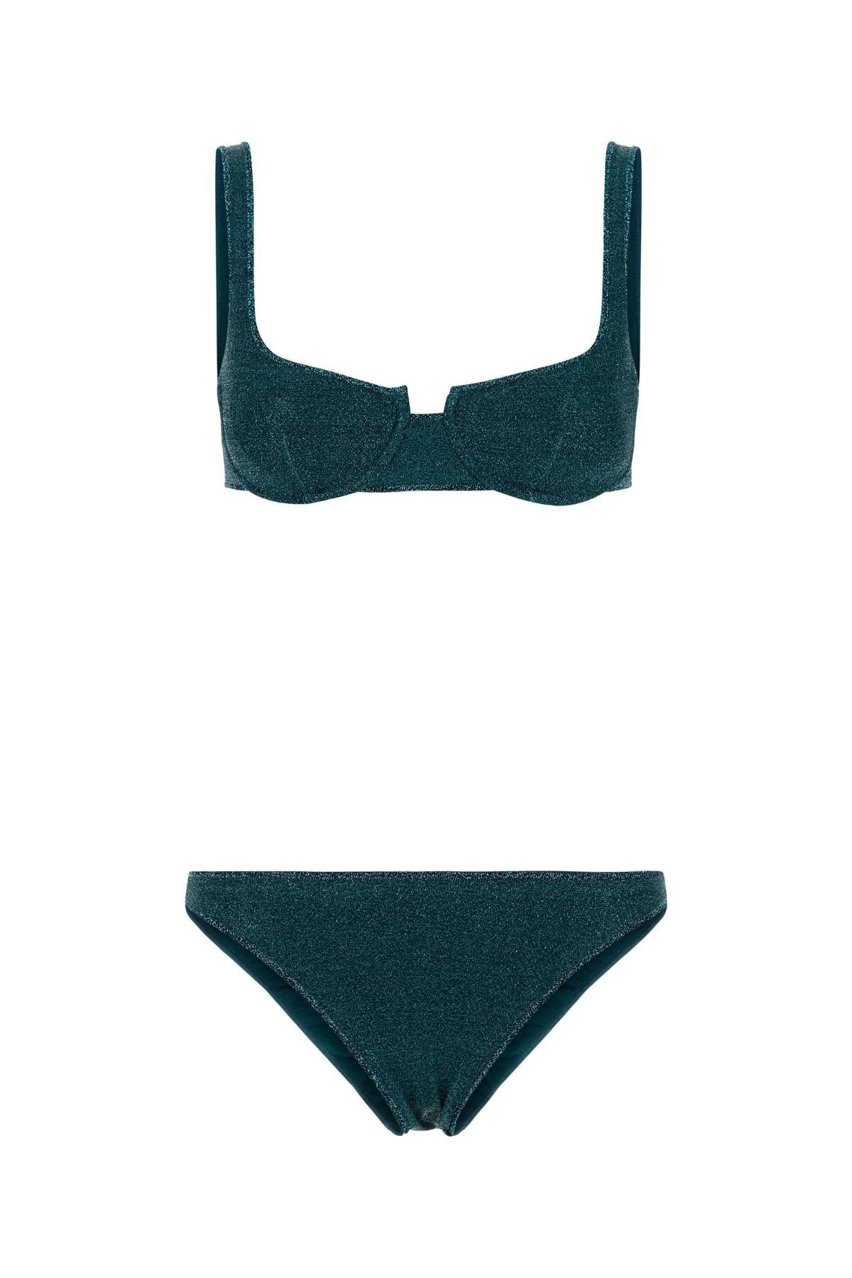 Oseree Women Petrol Blue Nylon Blend Bikini OSEREE