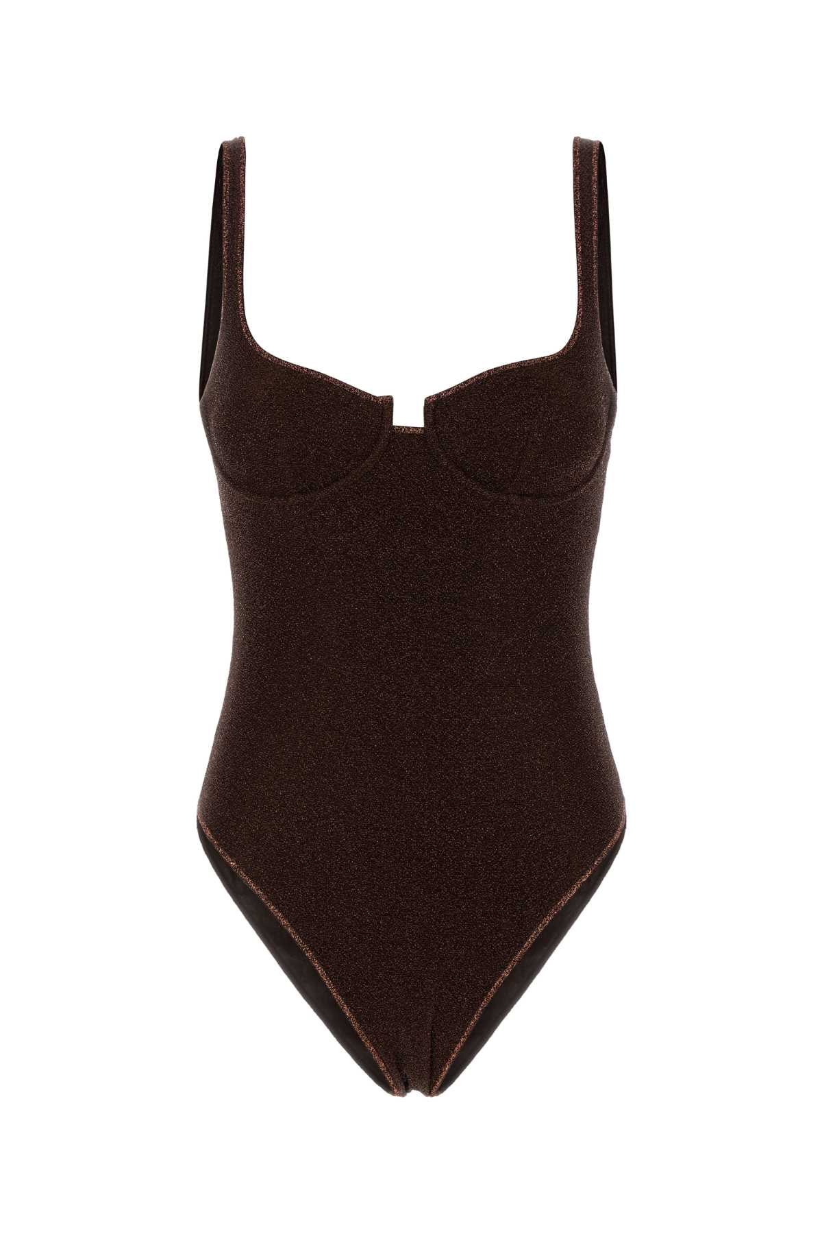 Oseree Women Chocolate Nylon Blend Swimsuit OSEREE