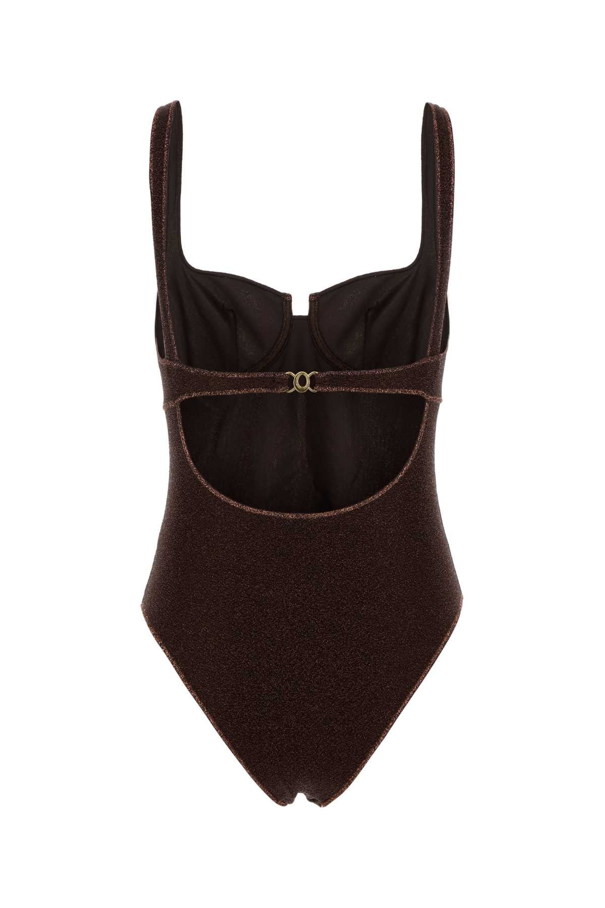 Oseree Women Chocolate Nylon Blend Swimsuit OSEREE