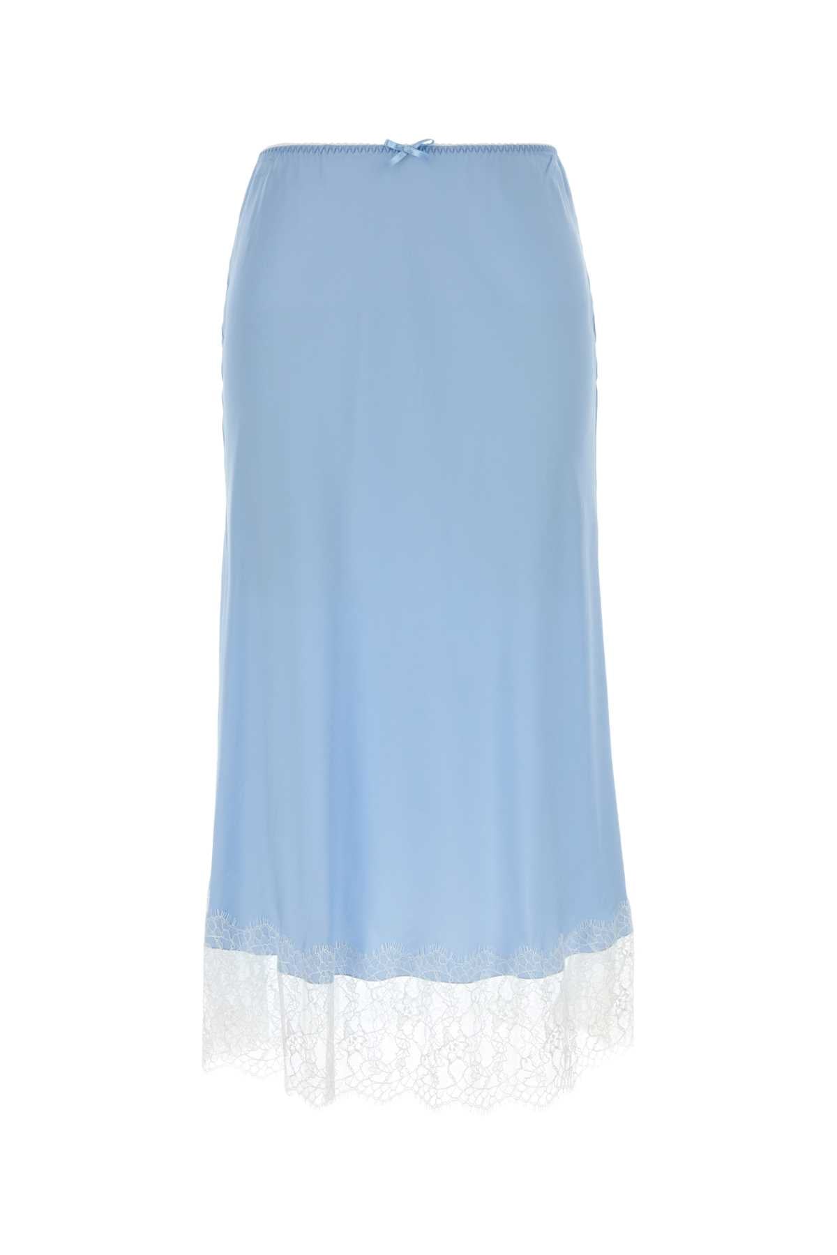 Moschino Women Light-Blue Satin Skirt MOSCHINO