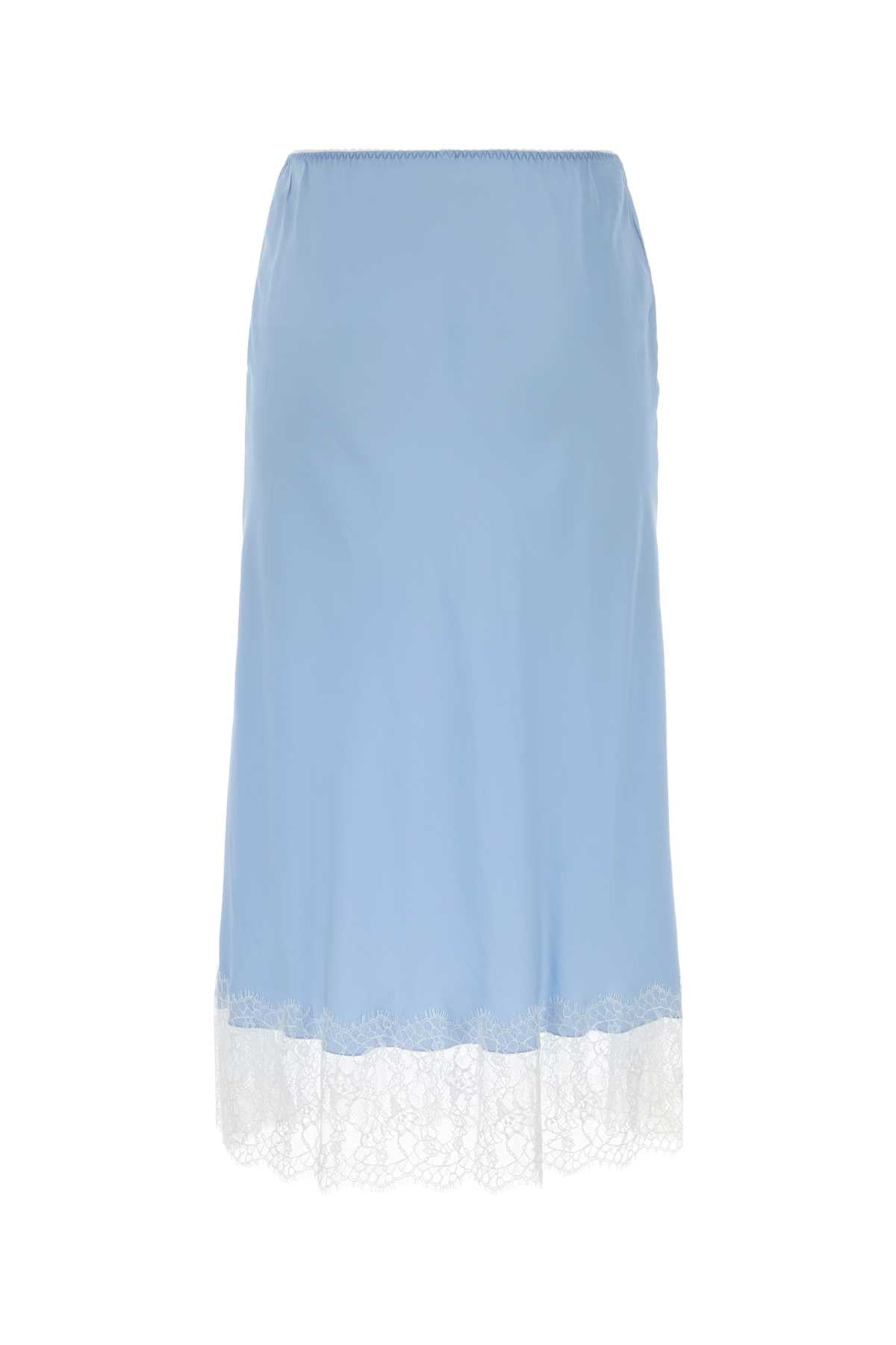 Moschino Women Light-Blue Satin Skirt MOSCHINO