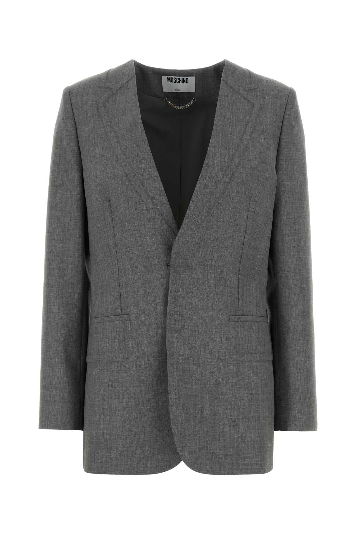 Moschino Women Grey Wool Blazer MOSCHINO