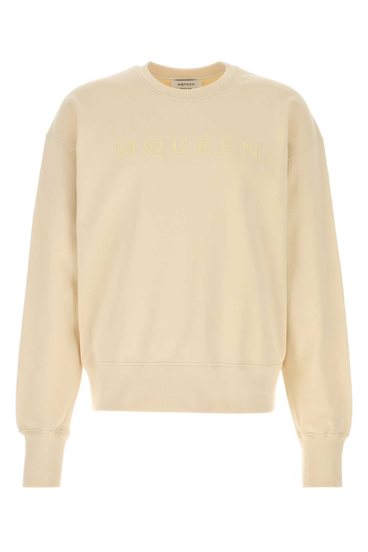 Alexander Mcqueen Men Cream Cotton Sweatshirt