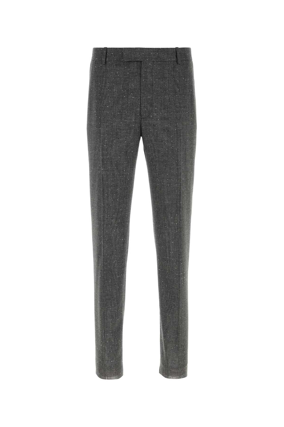 Alexander Mcqueen Men Embroidered Wool Cigarette Pant