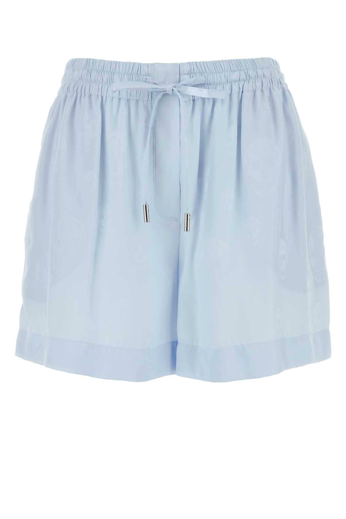 Alexander Mcqueen Women Pastel Light-Blue Jacquard Shorts ALEXANDER MCQUEEN