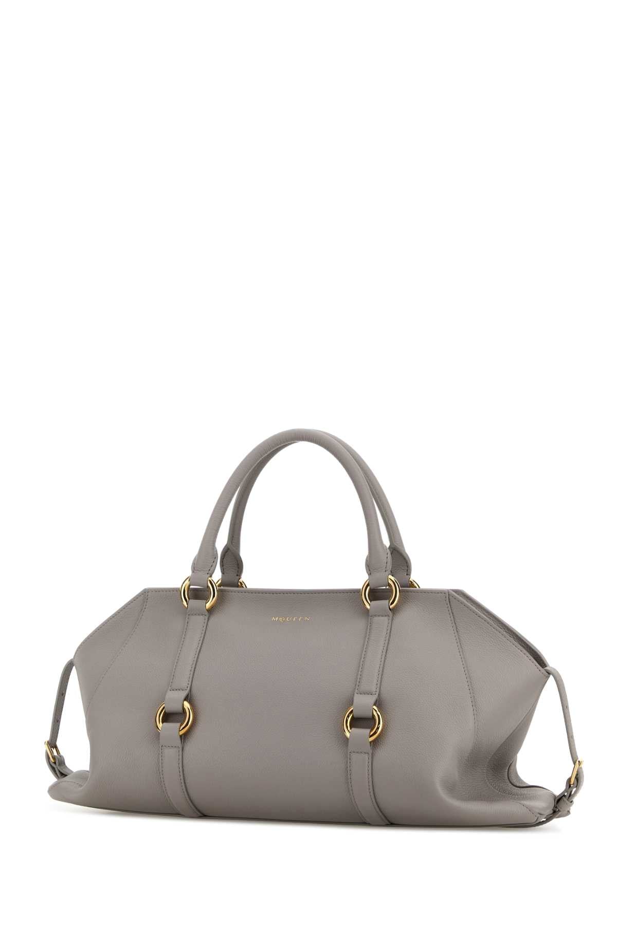 Alexander Mcqueen Women Grey Leather Medium Farringdon Handbag