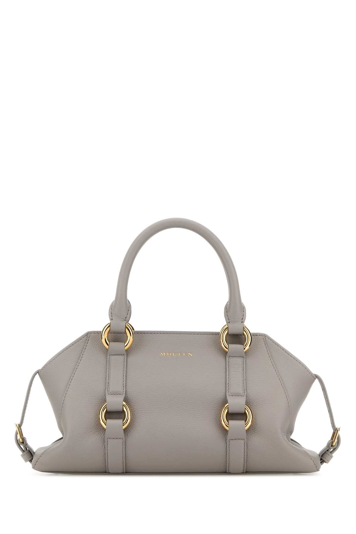 Alexander Mcqueen Women Grey Leather Small Farringdon Handbag ALEXANDER MCQUEEN