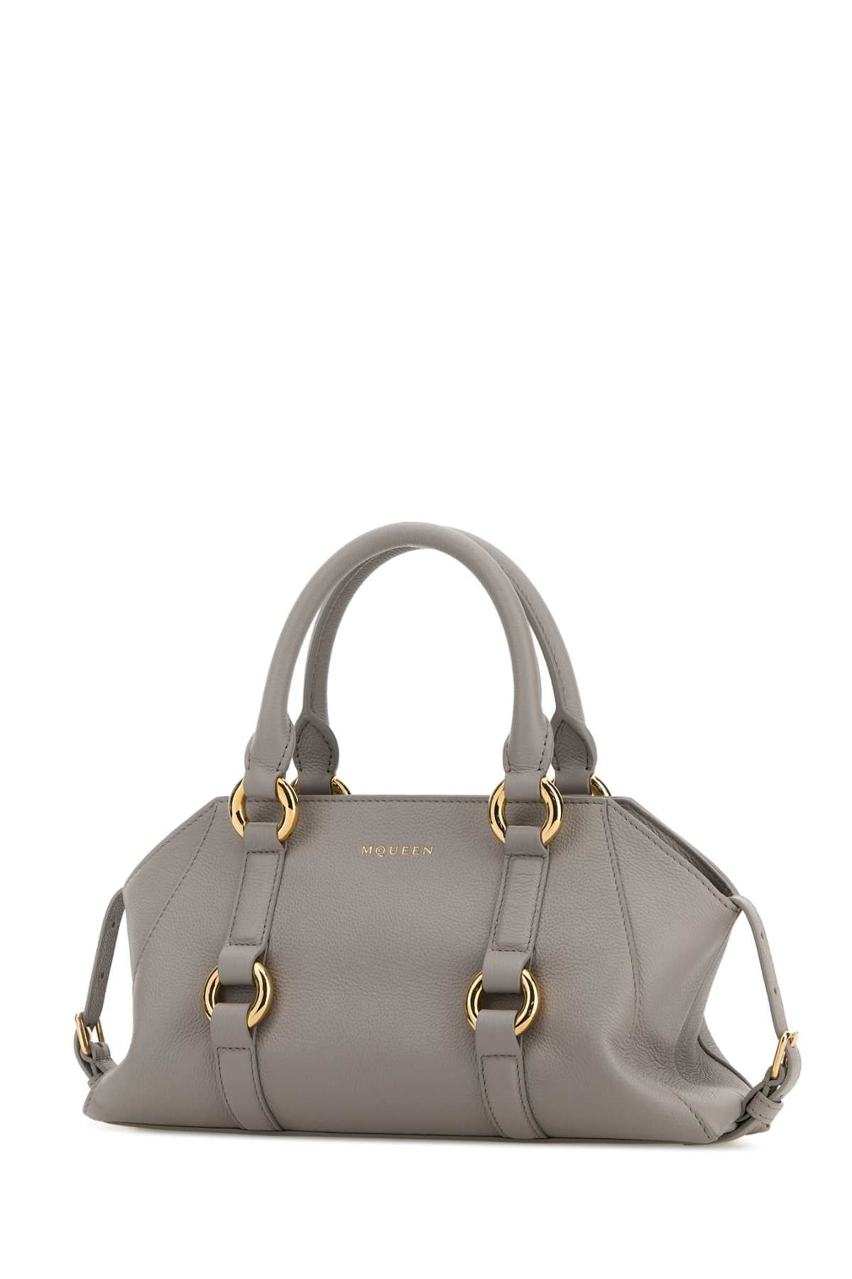 Alexander Mcqueen Women Grey Leather Small Farringdon Handbag ALEXANDER MCQUEEN
