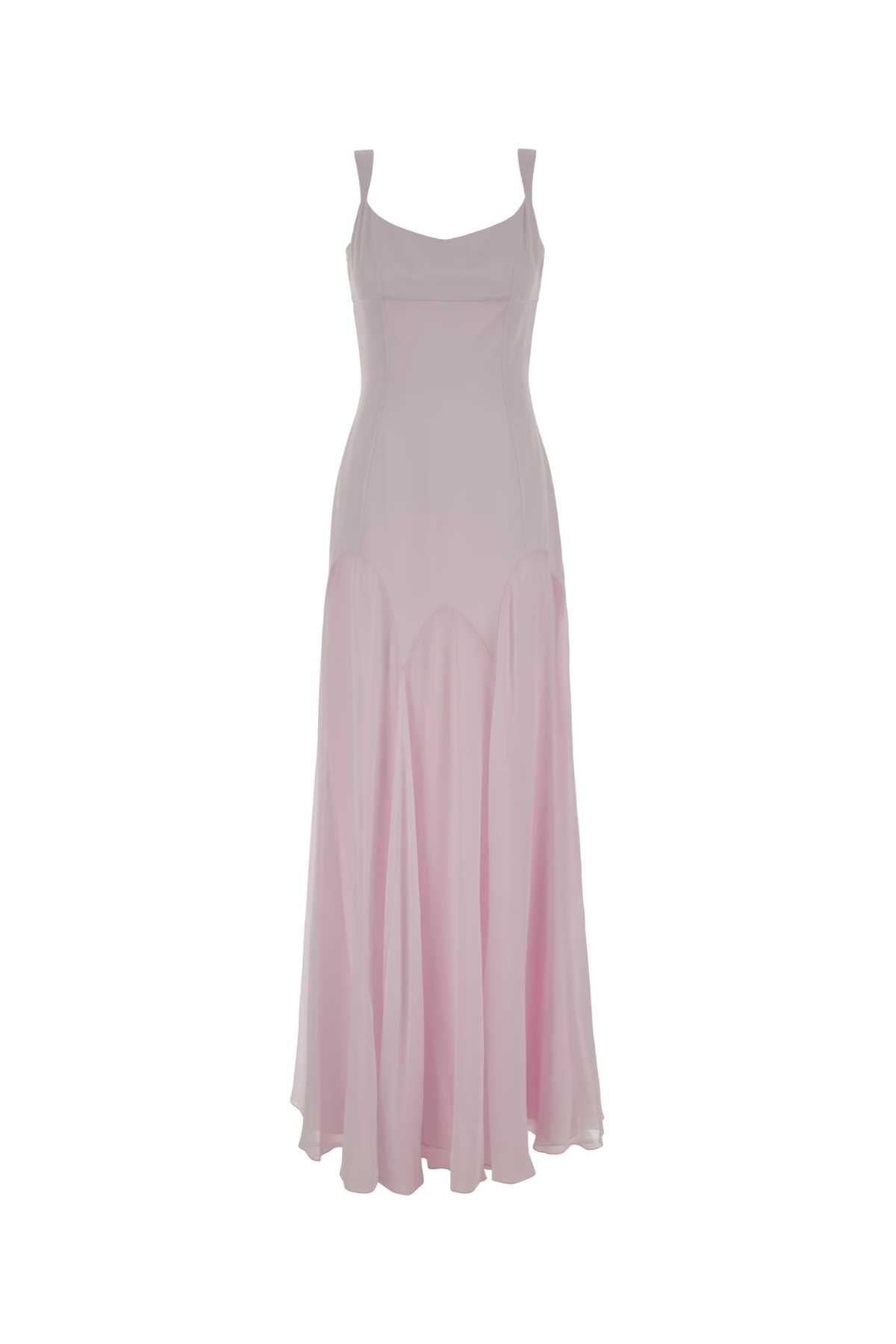 Alexander Mcqueen Women Lilac Satin Long Dress ALEXANDER MCQUEEN