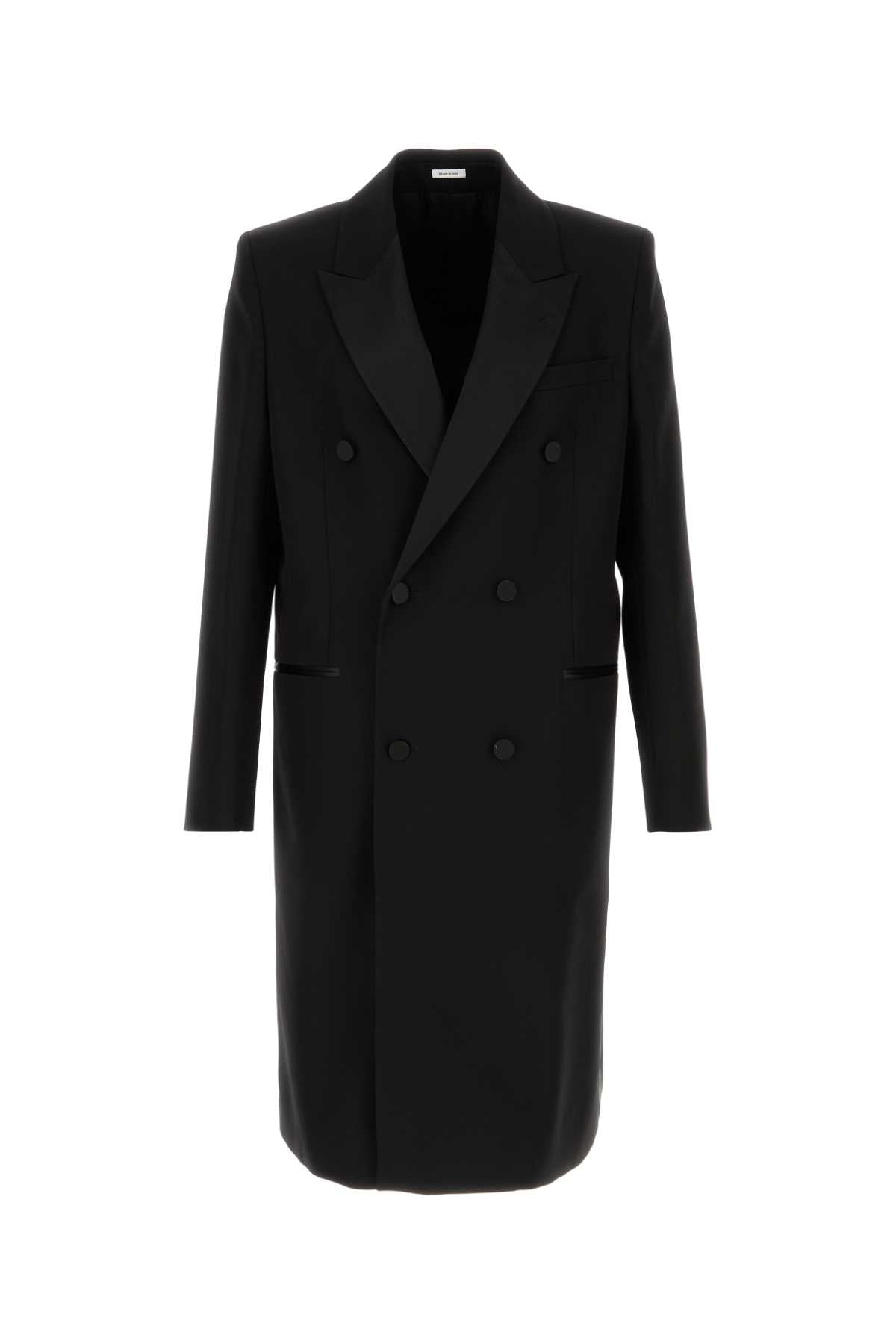 Alexander Mcqueen Men Black Wool Coat ALEXANDER MCQUEEN