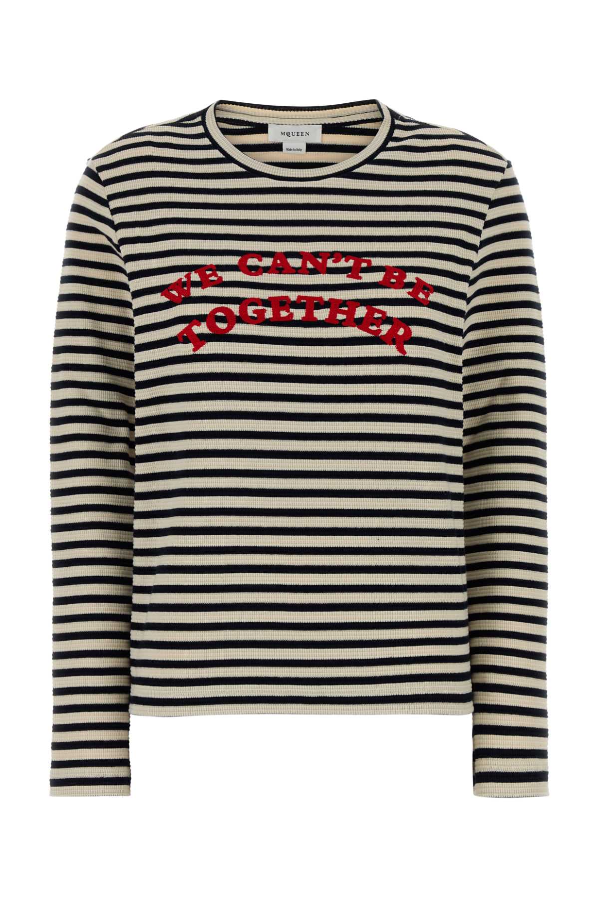 Alexander Mcqueen Women Embroidered Stretch Cotton T-Shirt ALEXANDER MCQUEEN