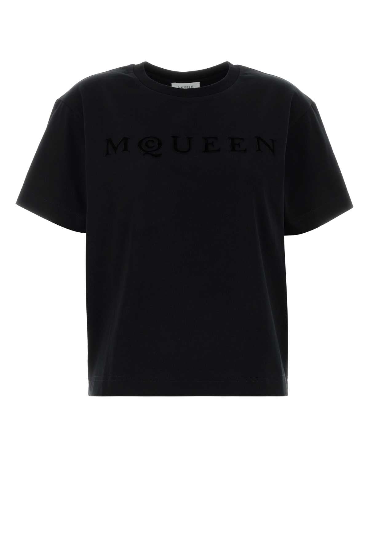 Alexander Mcqueen Women Black Cotton T-Shirt