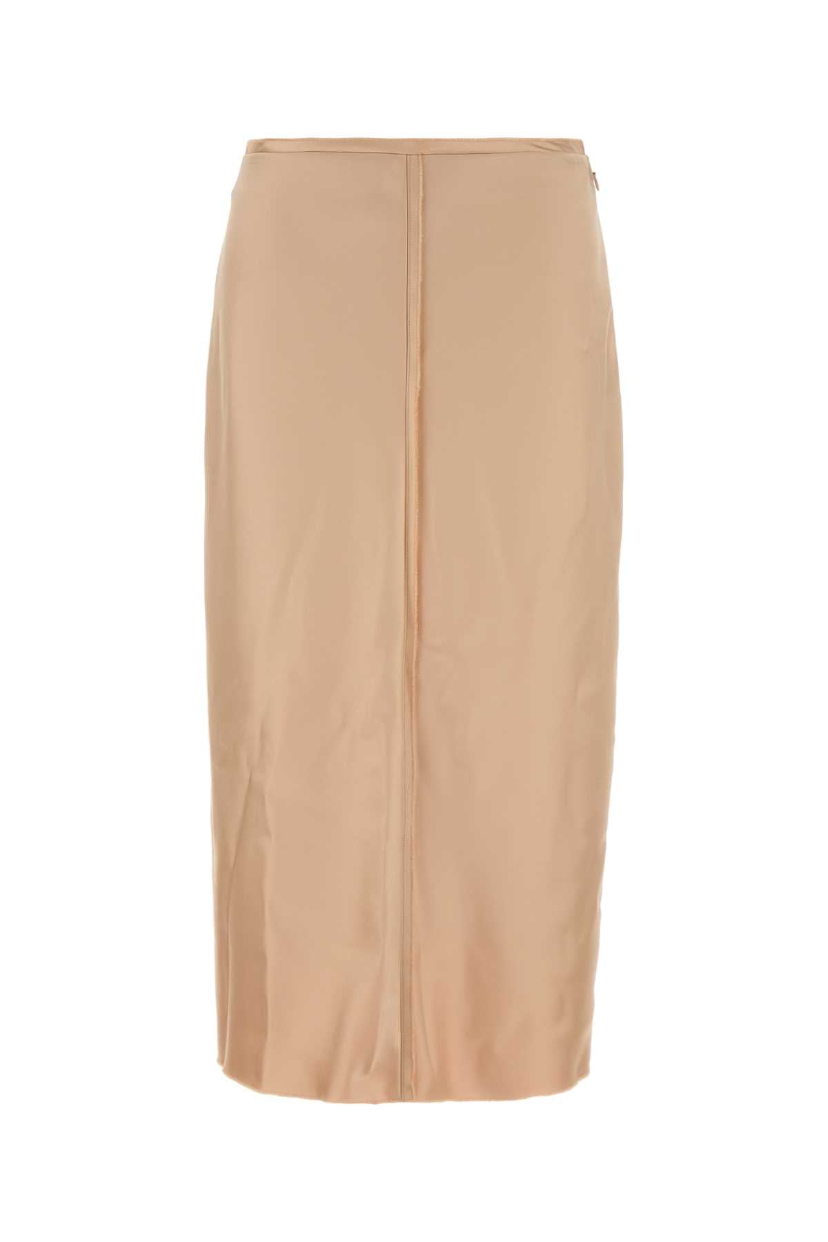 Ami Women Skin Pink Stretch Satin Skirt AMI PARIS