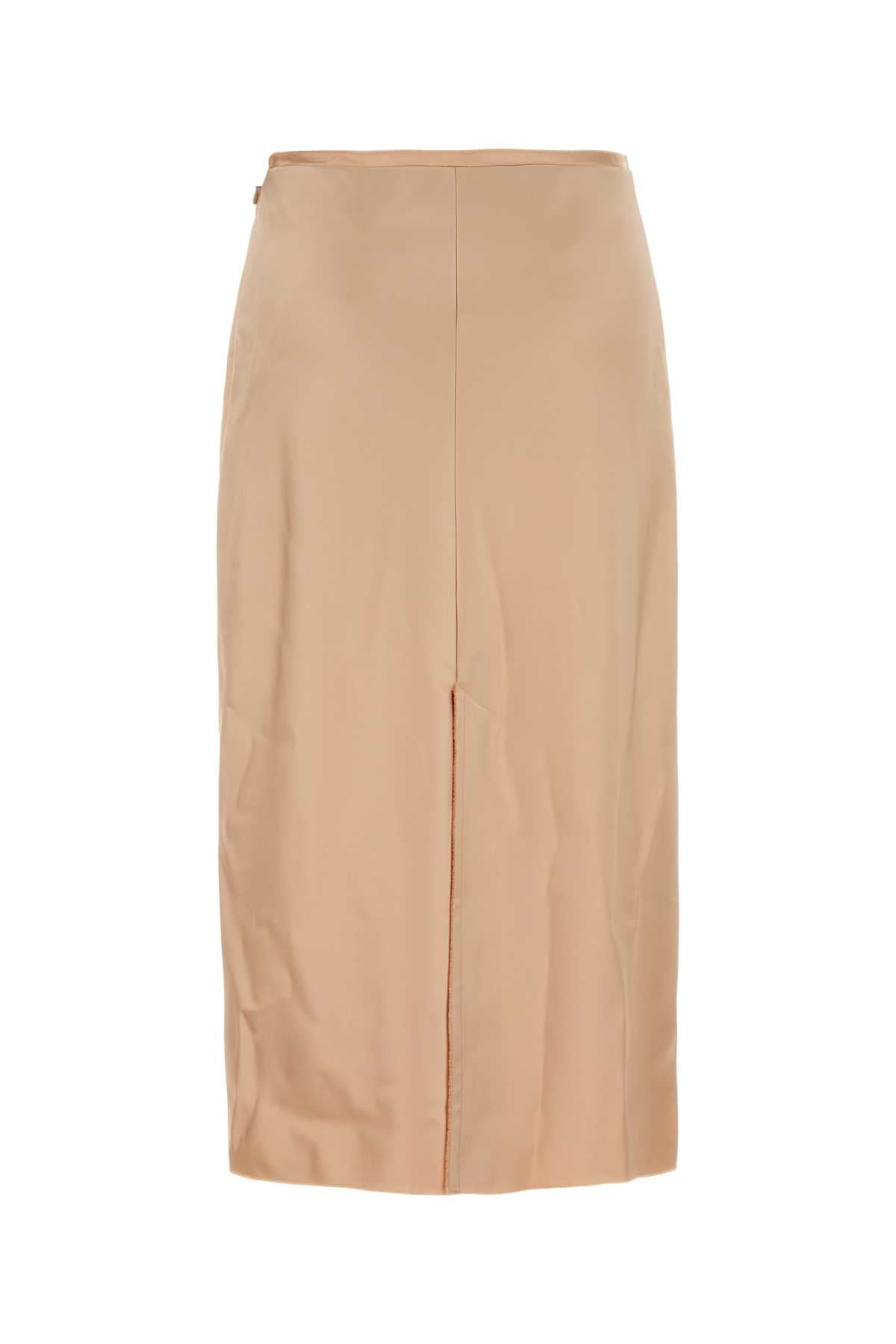 Ami Women Skin Pink Stretch Satin Skirt AMI PARIS