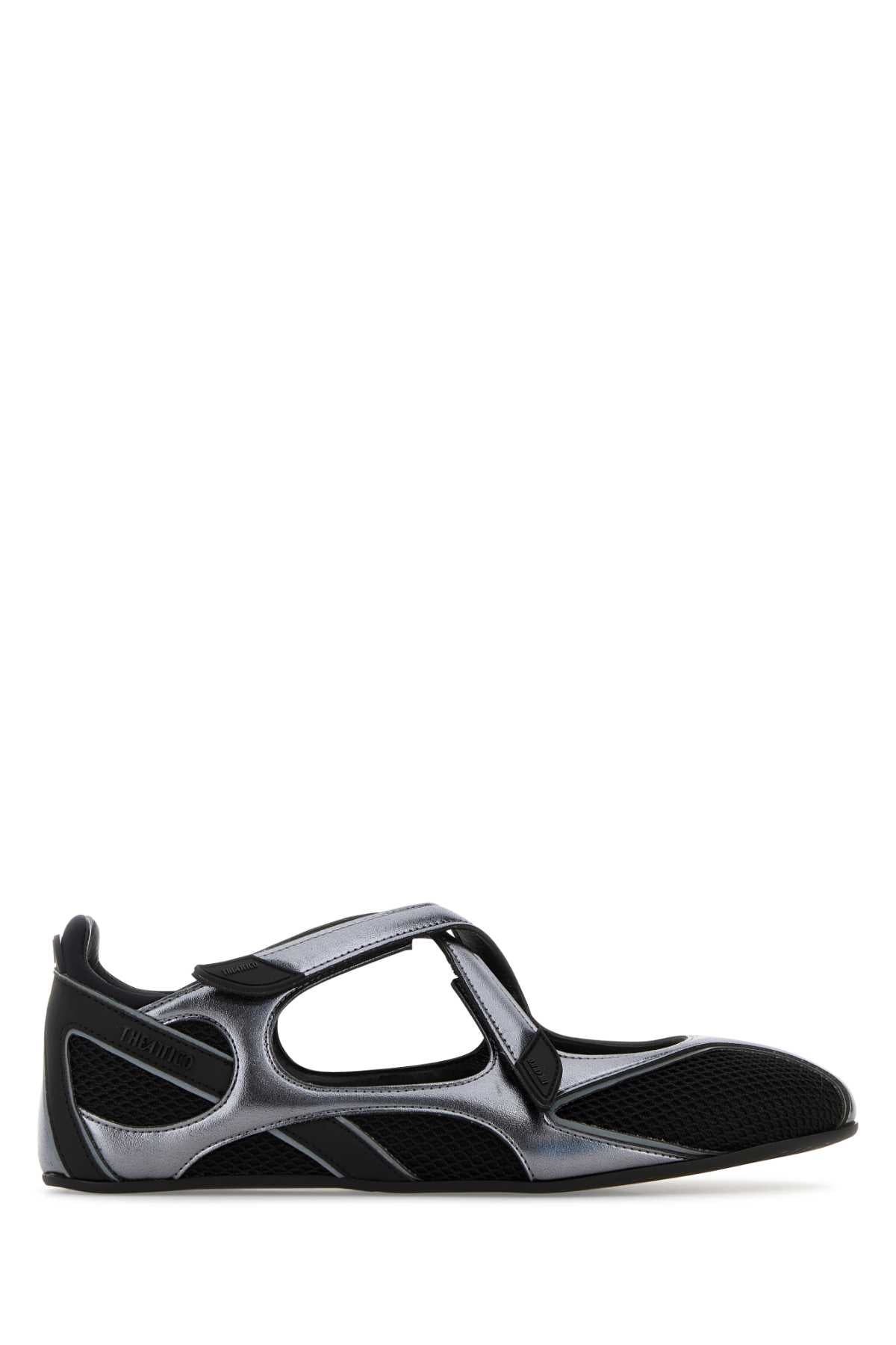 The Attico Women Two-Tone Mesh And Synthetic Leather Nomad Ballerinas THE ATTICO