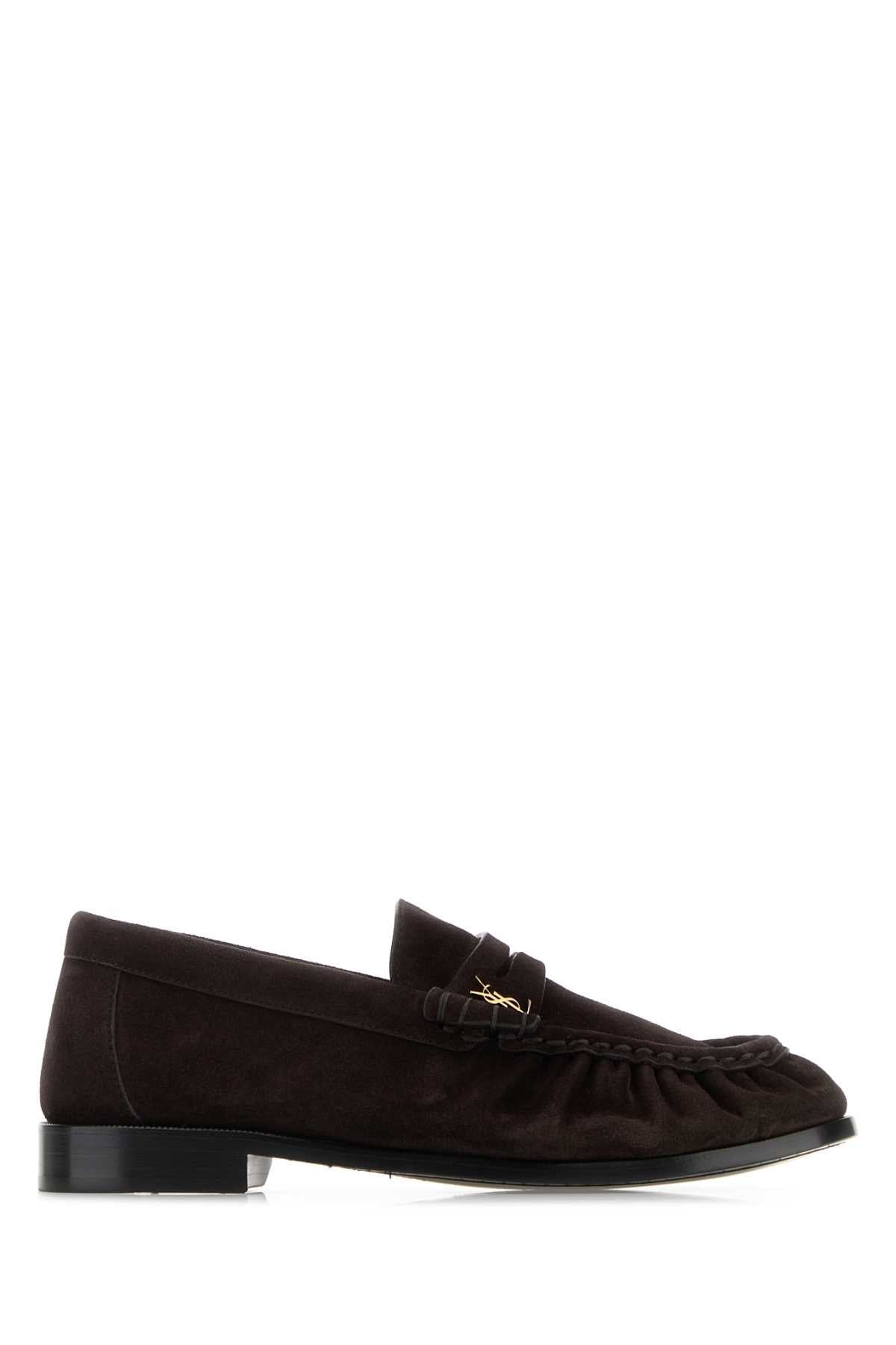 Saint Laurent Women Dark Brown Suede Le Loafer Loafers SAINT LAURENT