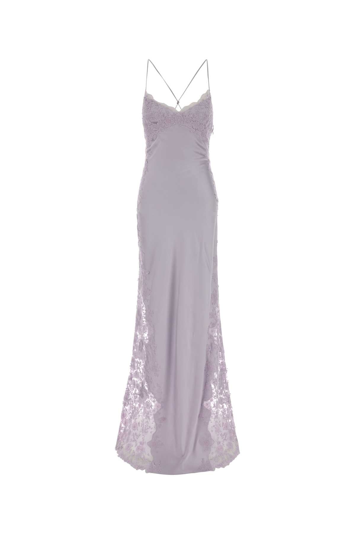 Ermanno Scervino Women Lilac Satin Long Dress ERMANO SCERVINO