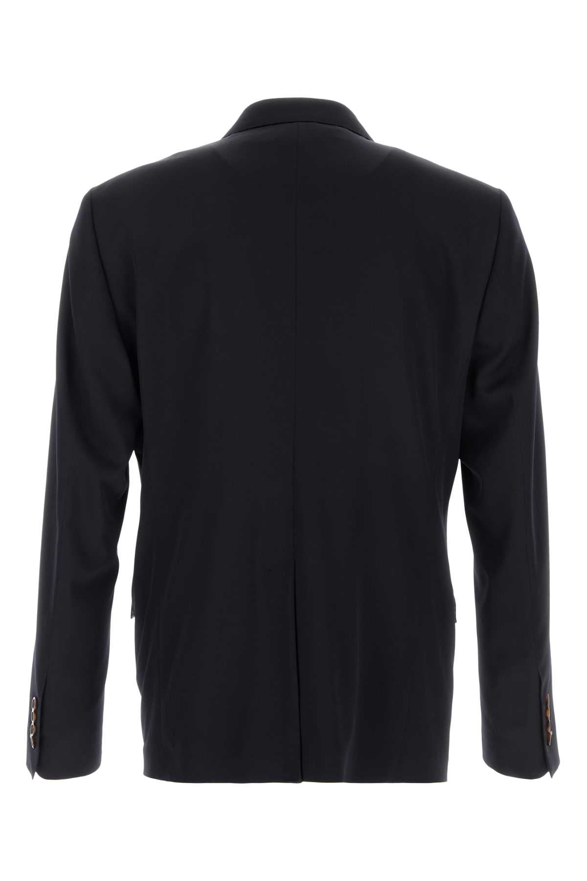 Dolce & Gabbana Men Black Stretch Wool Blazer DOLCE & GABBANA