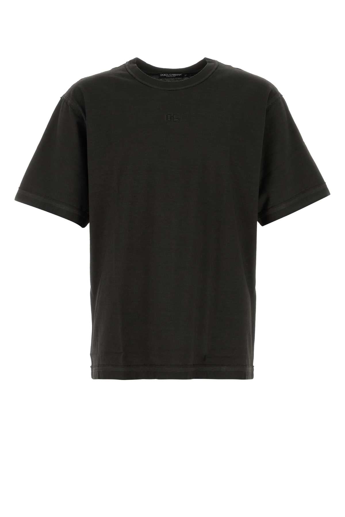 Dolce & Gabbana Men Black Cotton T-Shirt DOLCE & GABBANA
