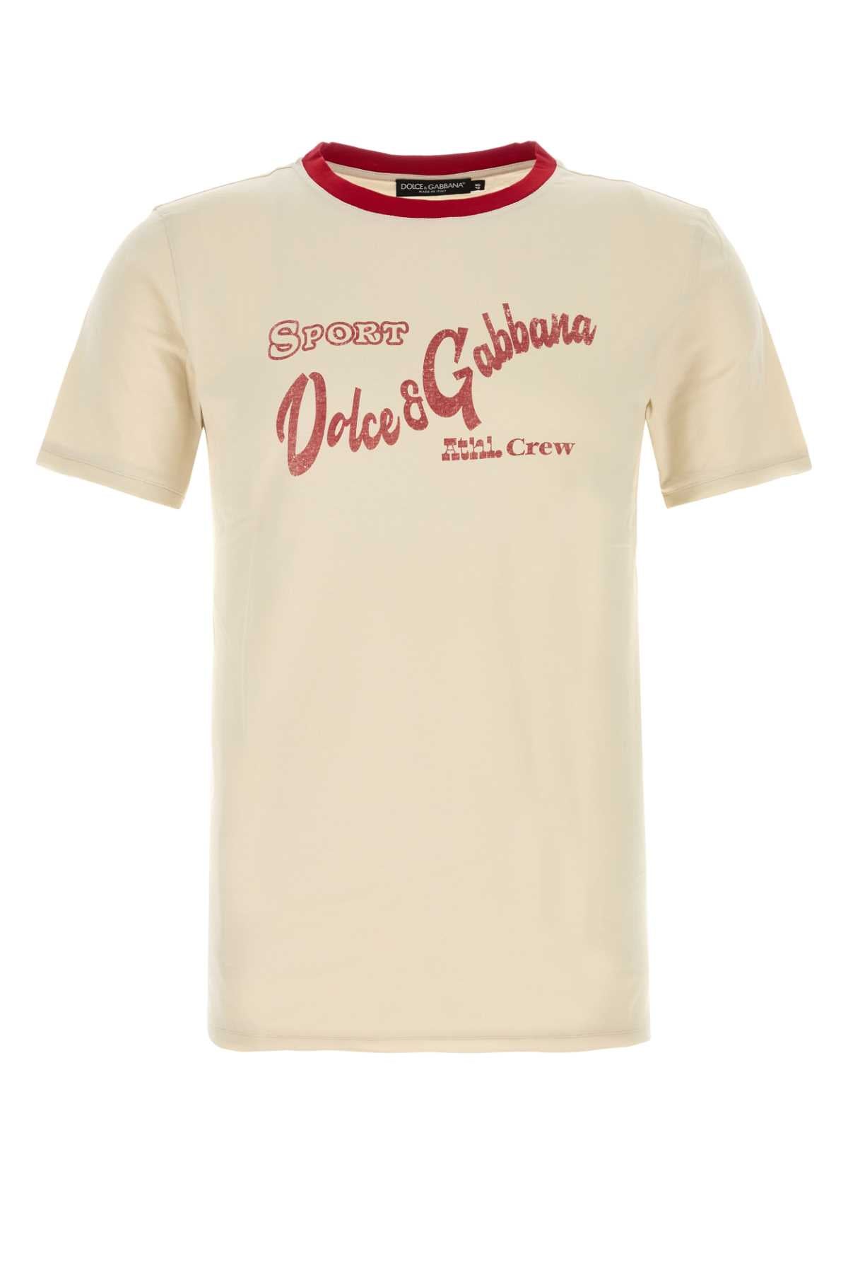 Dolce & Gabbana Men Ivory Cotton T-Shirt DOLCE & GABBANA
