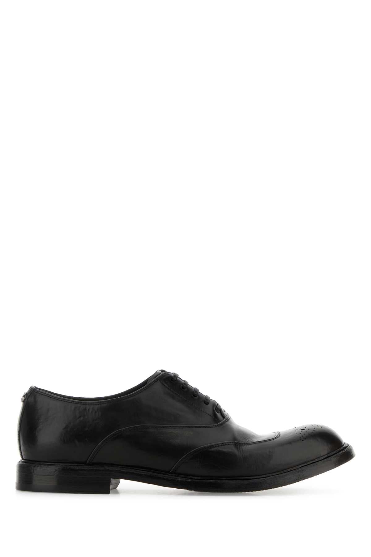 Dolce & Gabbana Men Black Leather Marsala Lace-Up Shoes DOLCE & GABBANA