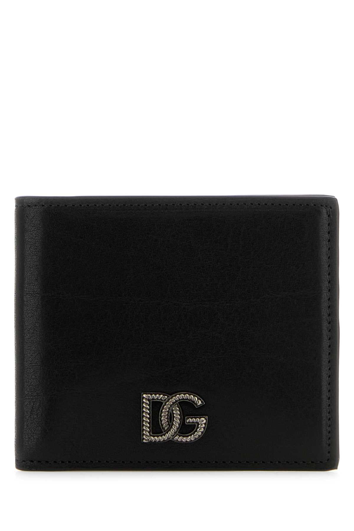 Dolce & Gabbana Men Black Leather Wallet DOLCE & GABBANA