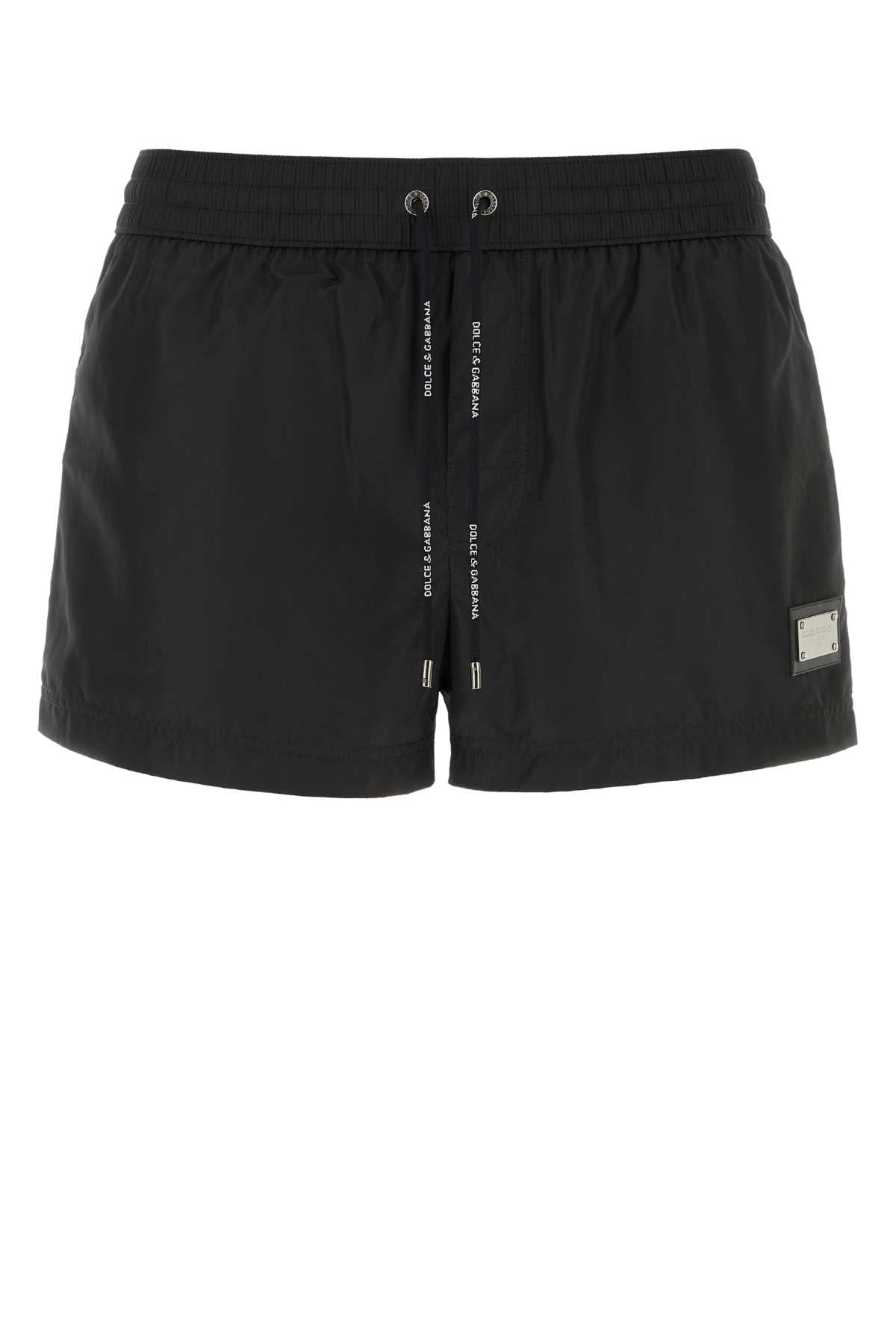 Dolce & Gabbana Men Black Polyester Swimming Shorts DOLCE & GABBANA