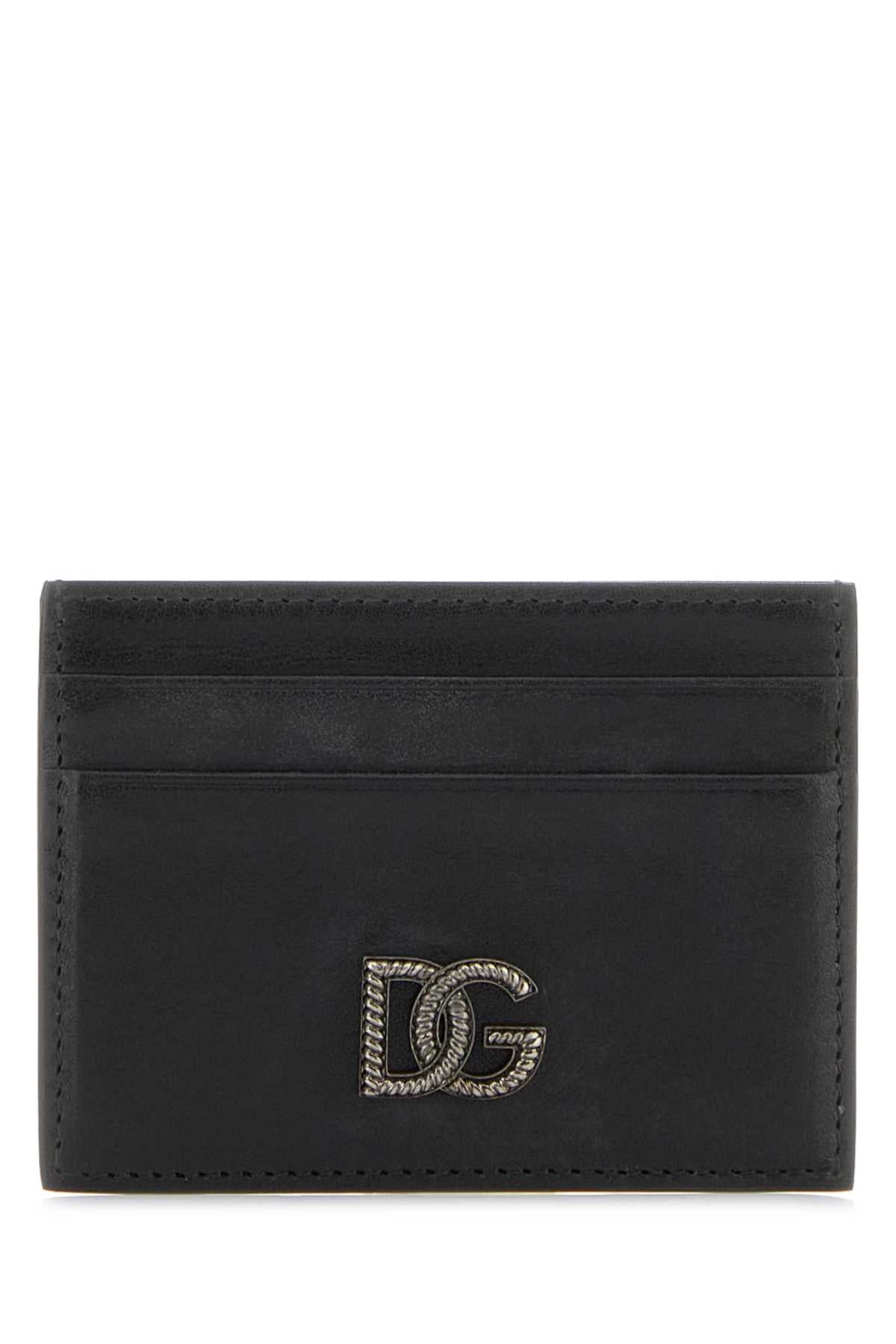 Dolce & Gabbana Men Black Leather Card Holder DOLCE & GABBANA