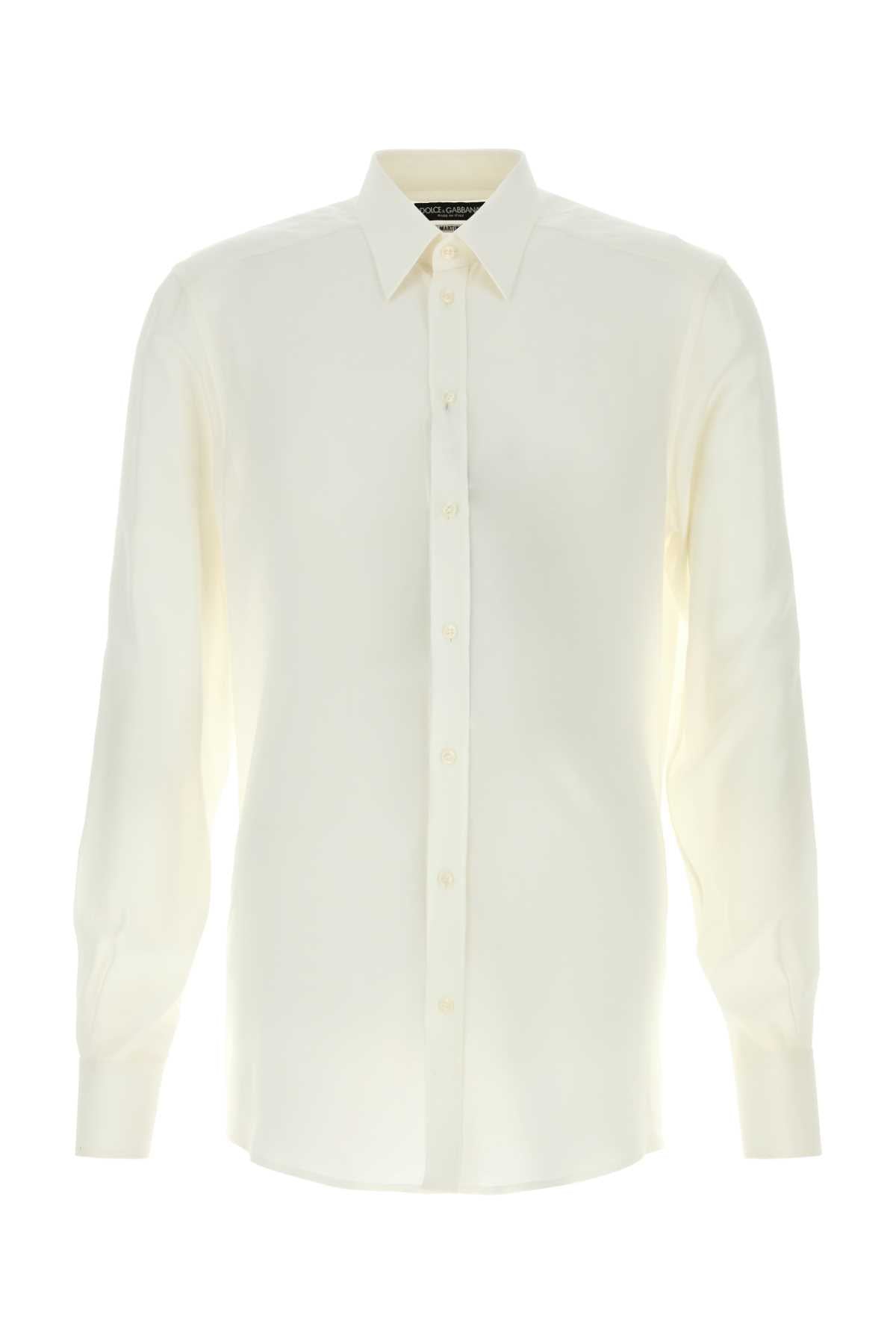 Dolce & Gabbana Men White Crepe Shirt DOLCE & GABBANA