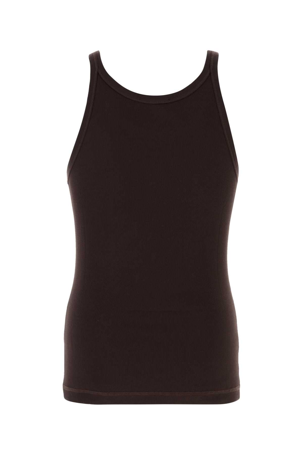 Dolce & Gabbana Men Chocolate Cotton Tank Top DOLCE & GABBANA