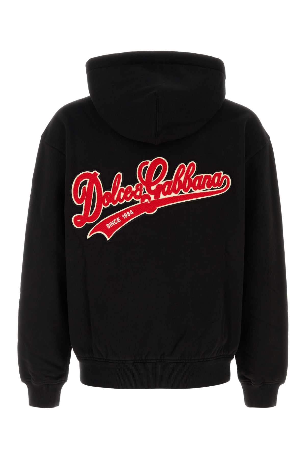 Dolce & Gabbana Men Black Cotton Sweatshirt DOLCE & GABBANA