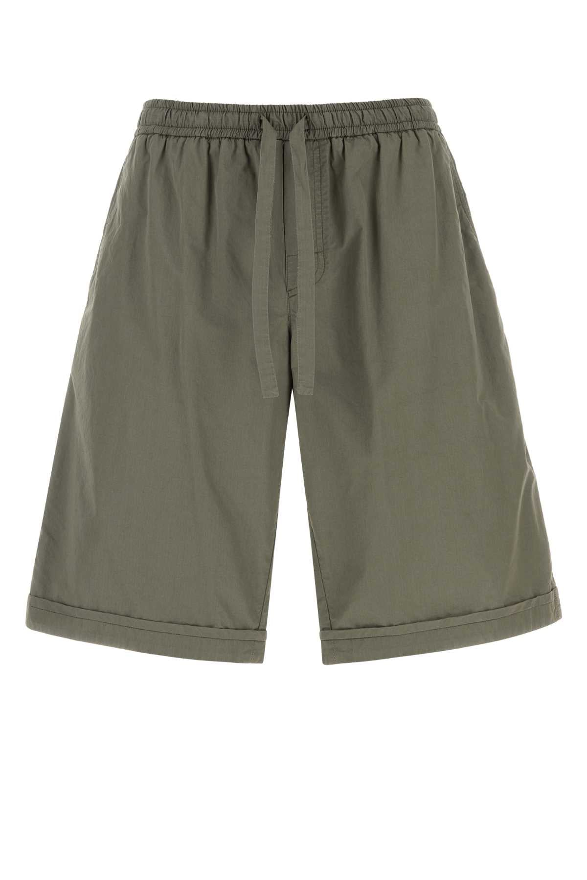 Dolce & Gabbana Men Olive Green Poplin Bermuda Shorts DOLCE & GABBANA