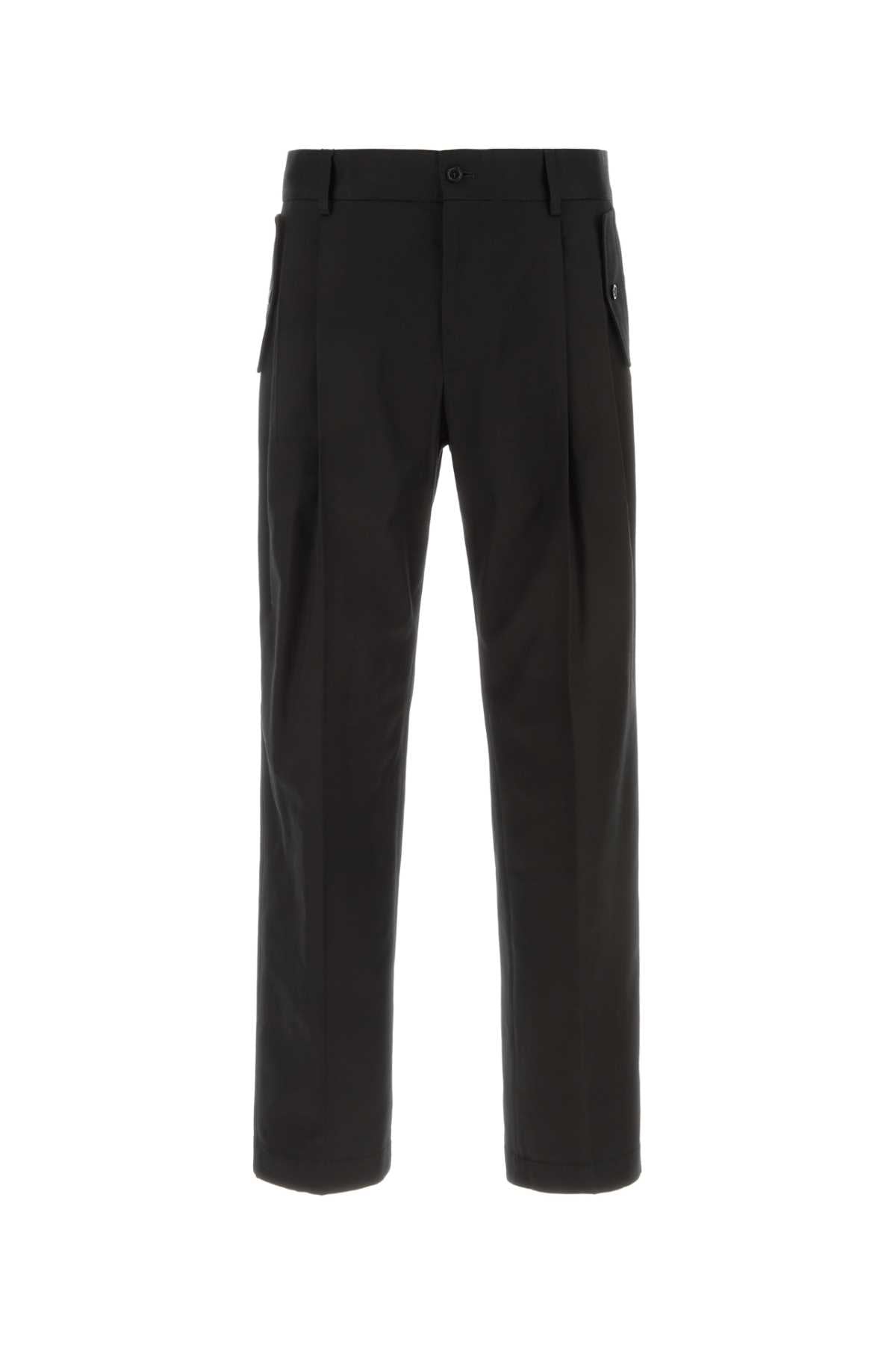 Dolce & Gabbana Men Black Stretch Cotton Pant DOLCE & GABBANA