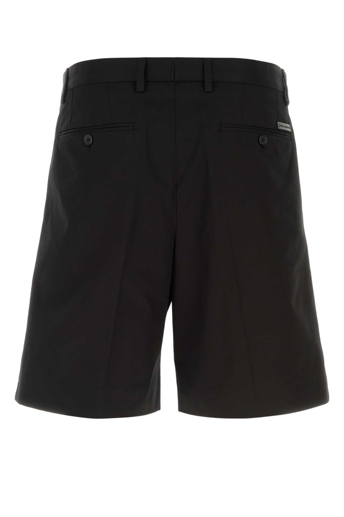 Dolce & Gabbana Men Black Stretch Cotton Bermuda Shorts DOLCE & GABBANA