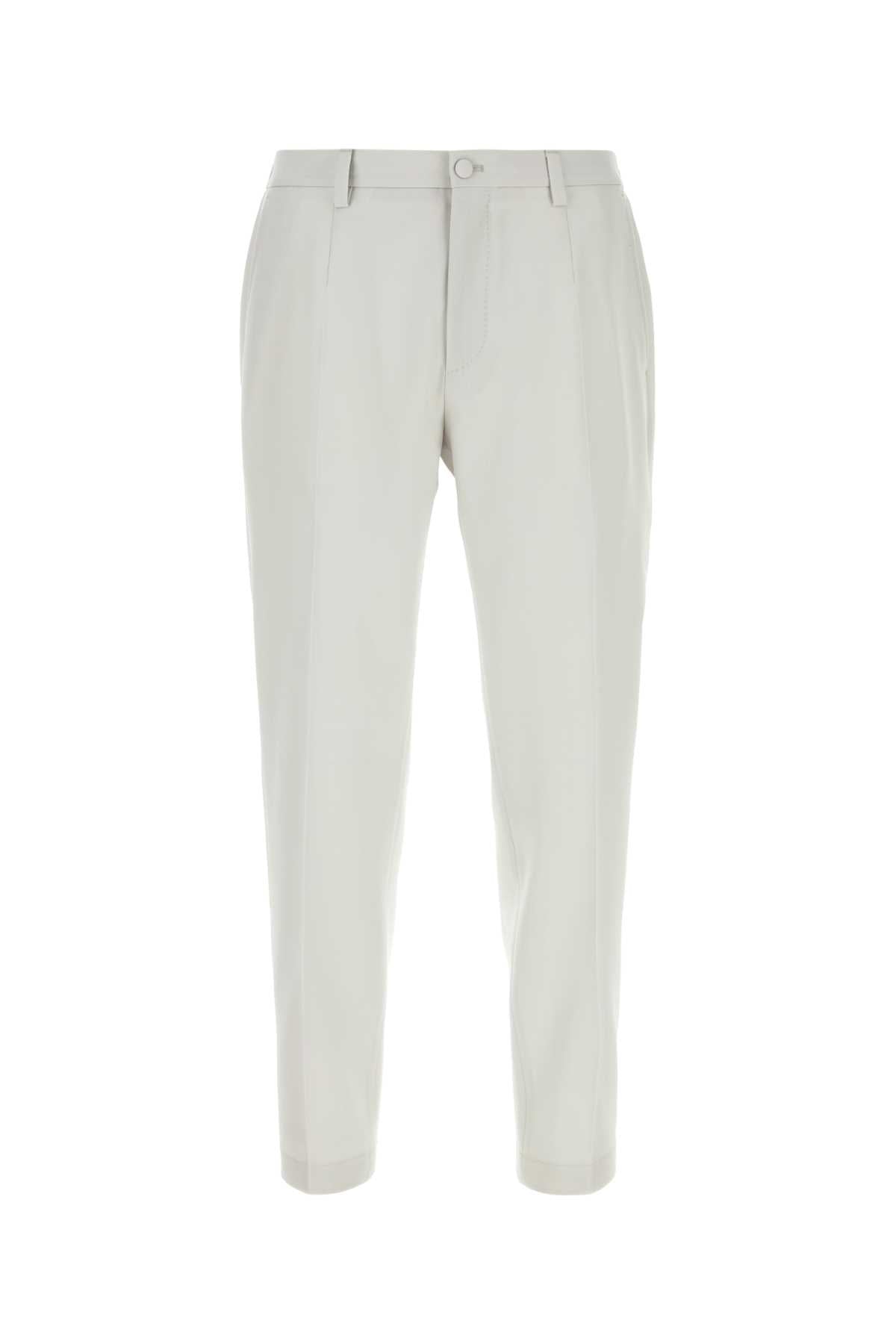Dolce & Gabbana Men Chalk Wool Pant DOLCE & GABBANA