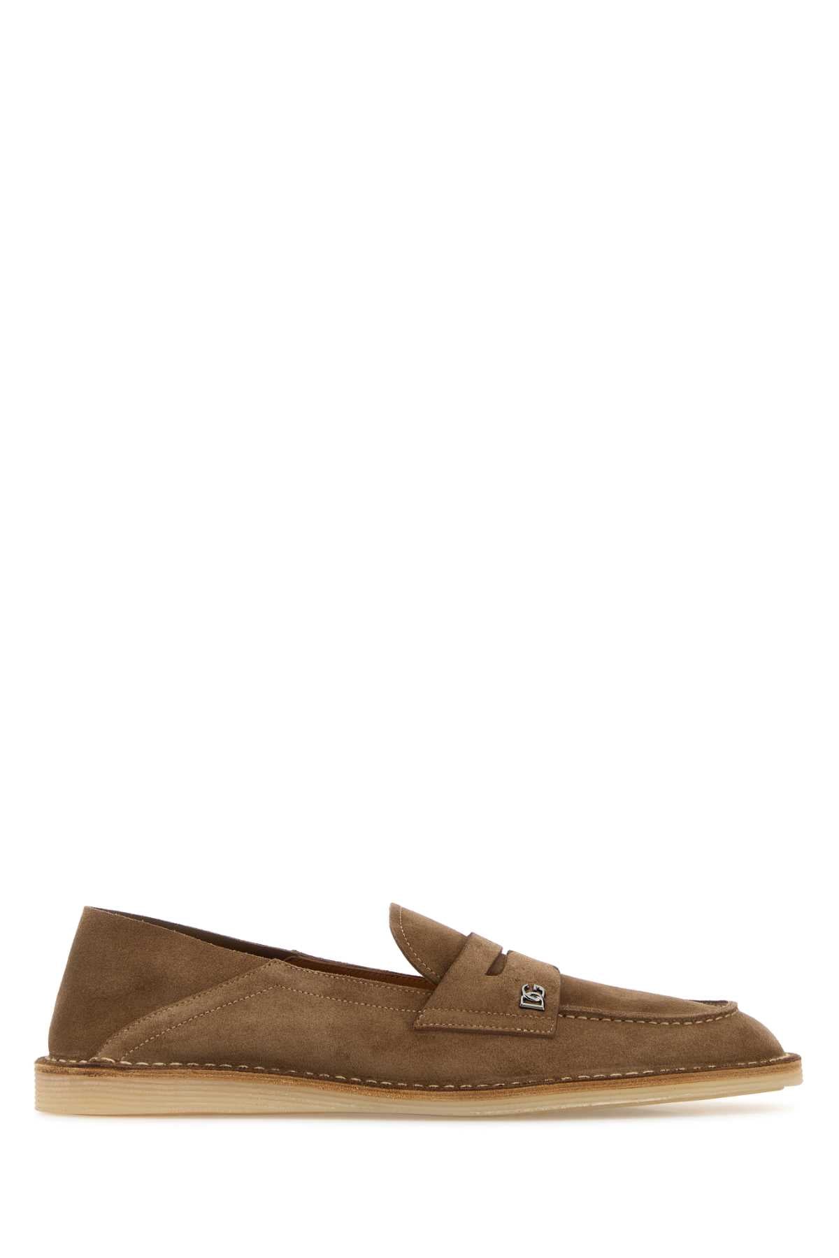 Dolce & Gabbana Men Brown Suede Loafers DOLCE & GABBANA