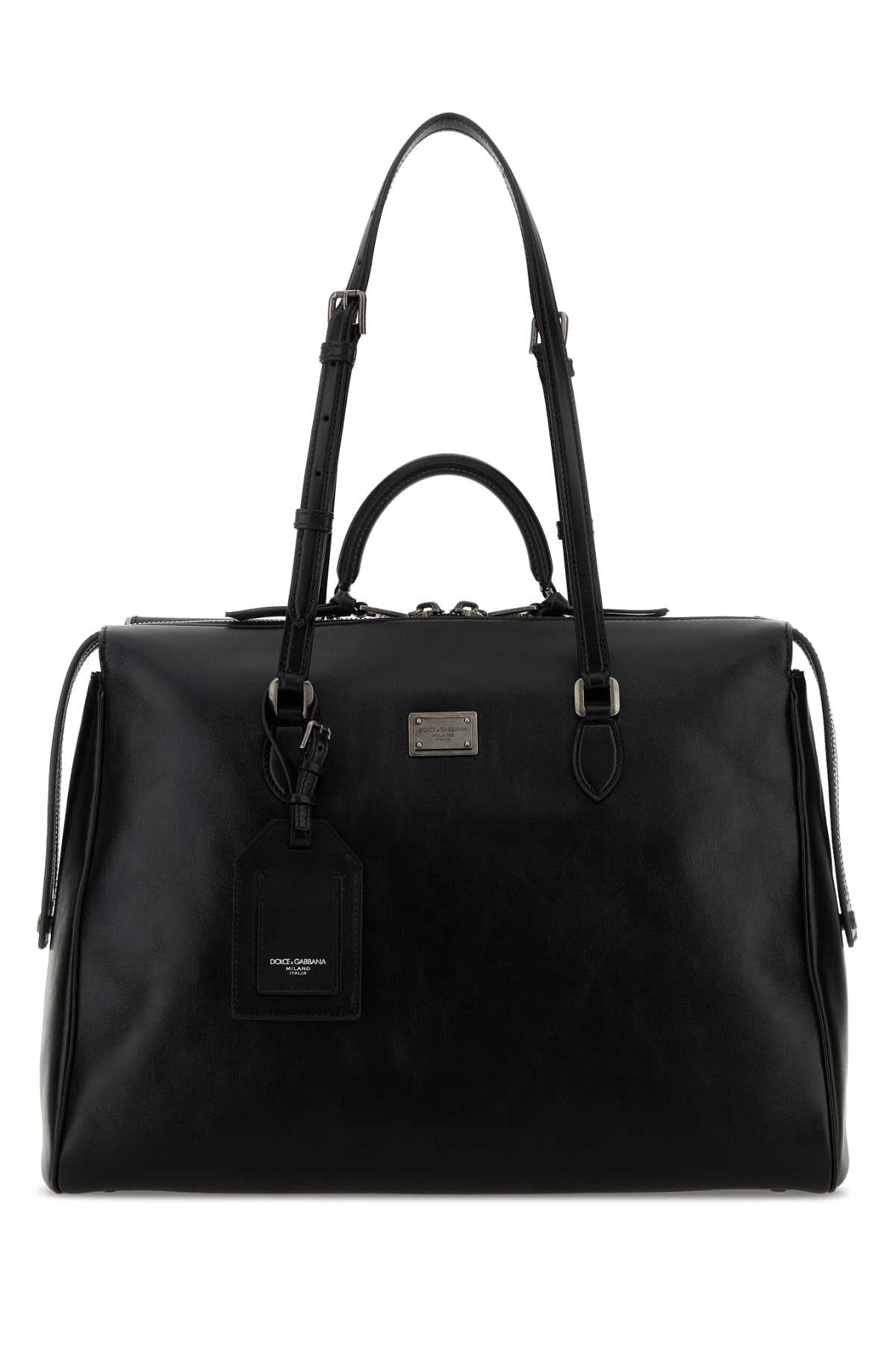 Dolce & Gabbana Men Black Leather Vittoria Shopping Bag DOLCE & GABBANA