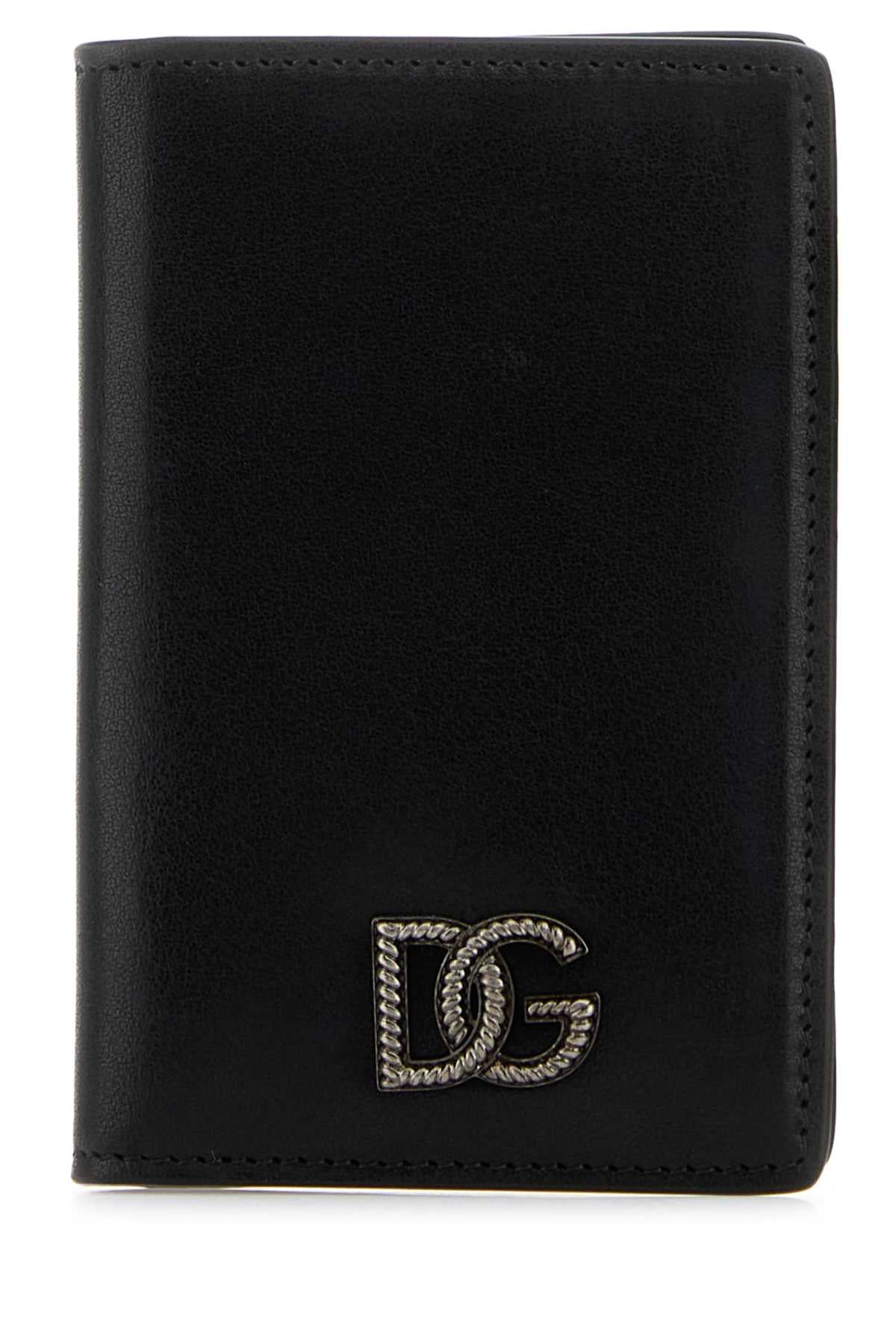 Dolce & Gabbana Men Black Leather Card Holder DOLCE & GABBANA