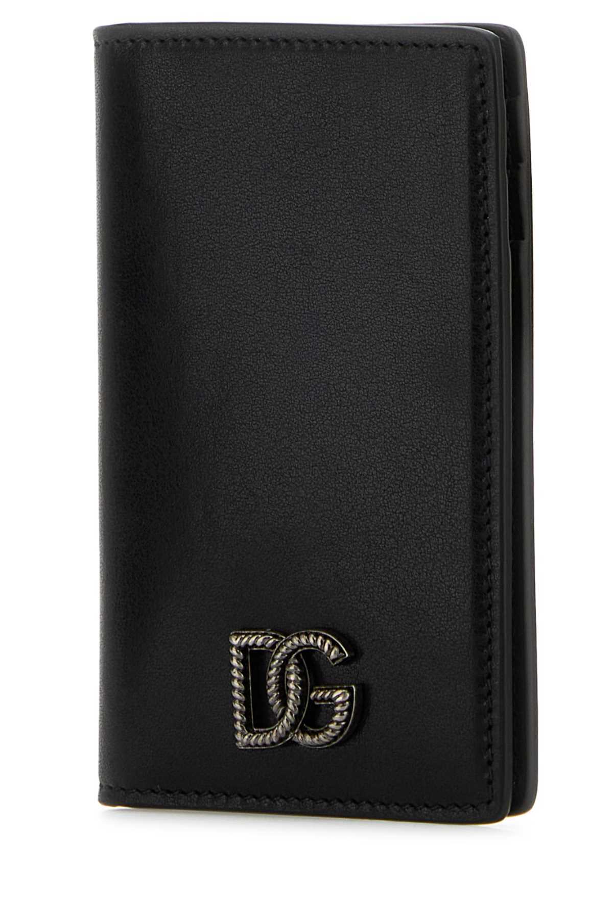 Dolce & Gabbana Men Black Leather Card Holder DOLCE & GABBANA