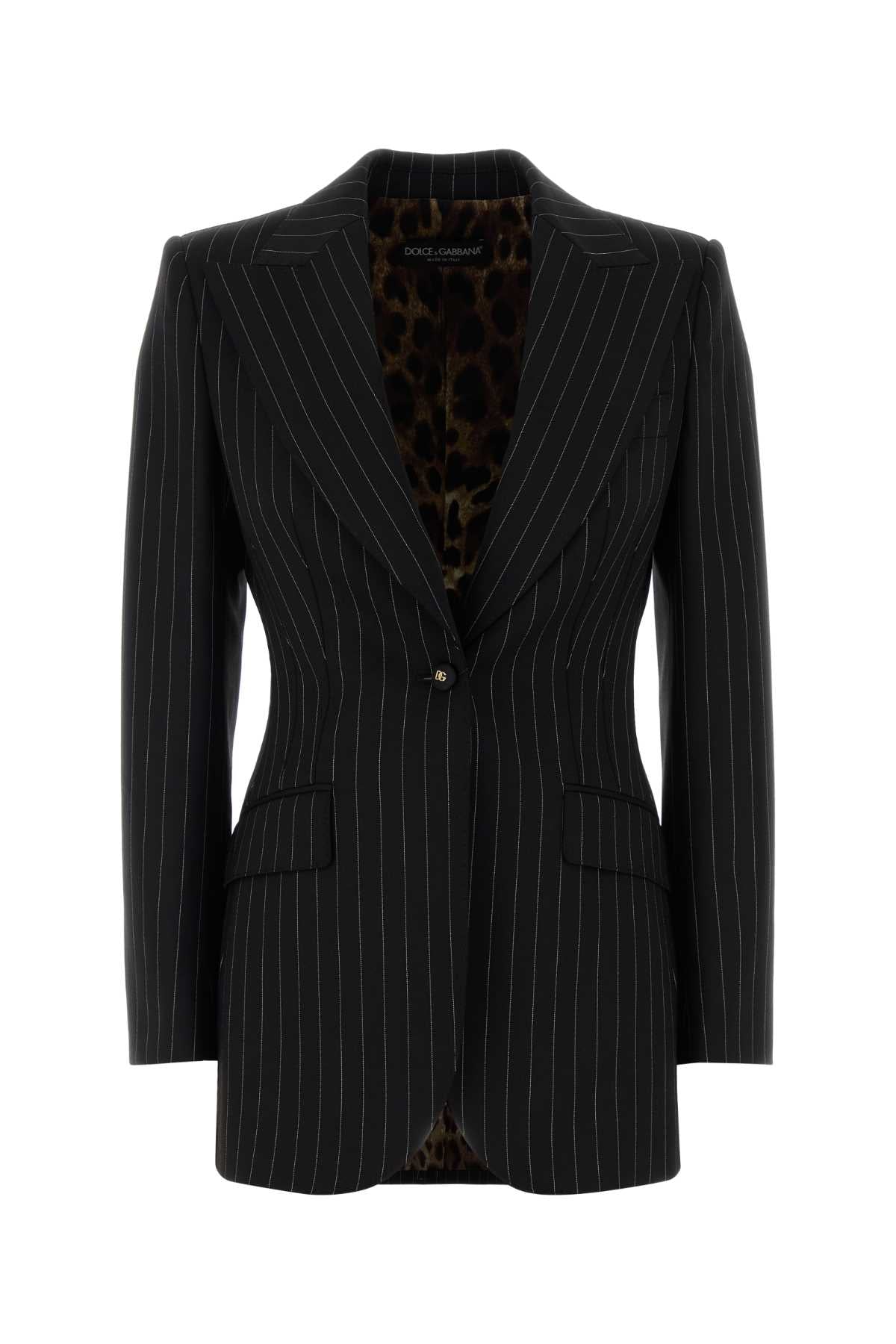 Dolce & Gabbana Women Embroidered Stretch Wool Blazer DOLCE & GABBANA
