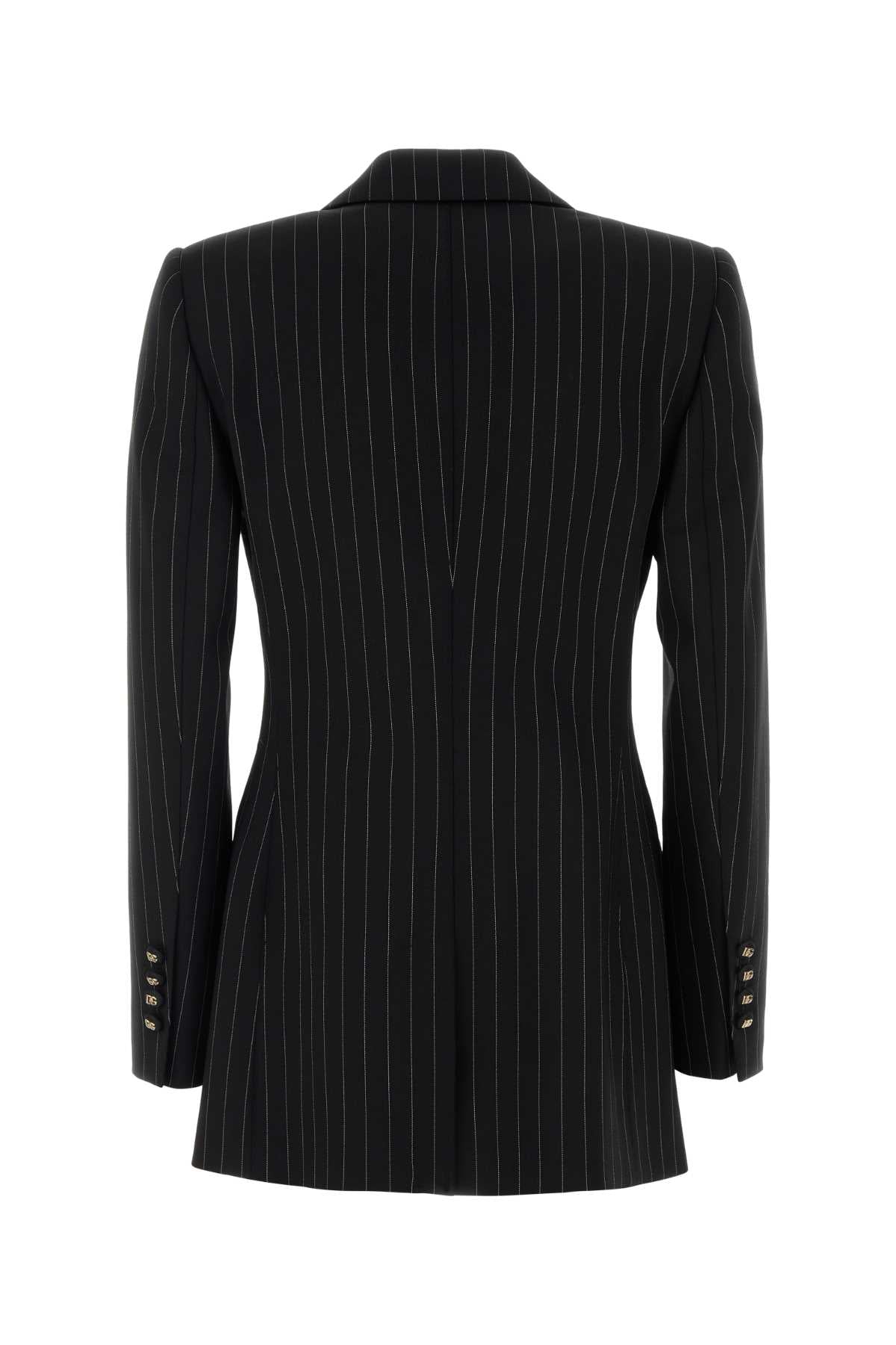Dolce & Gabbana Women Embroidered Stretch Wool Blazer DOLCE & GABBANA