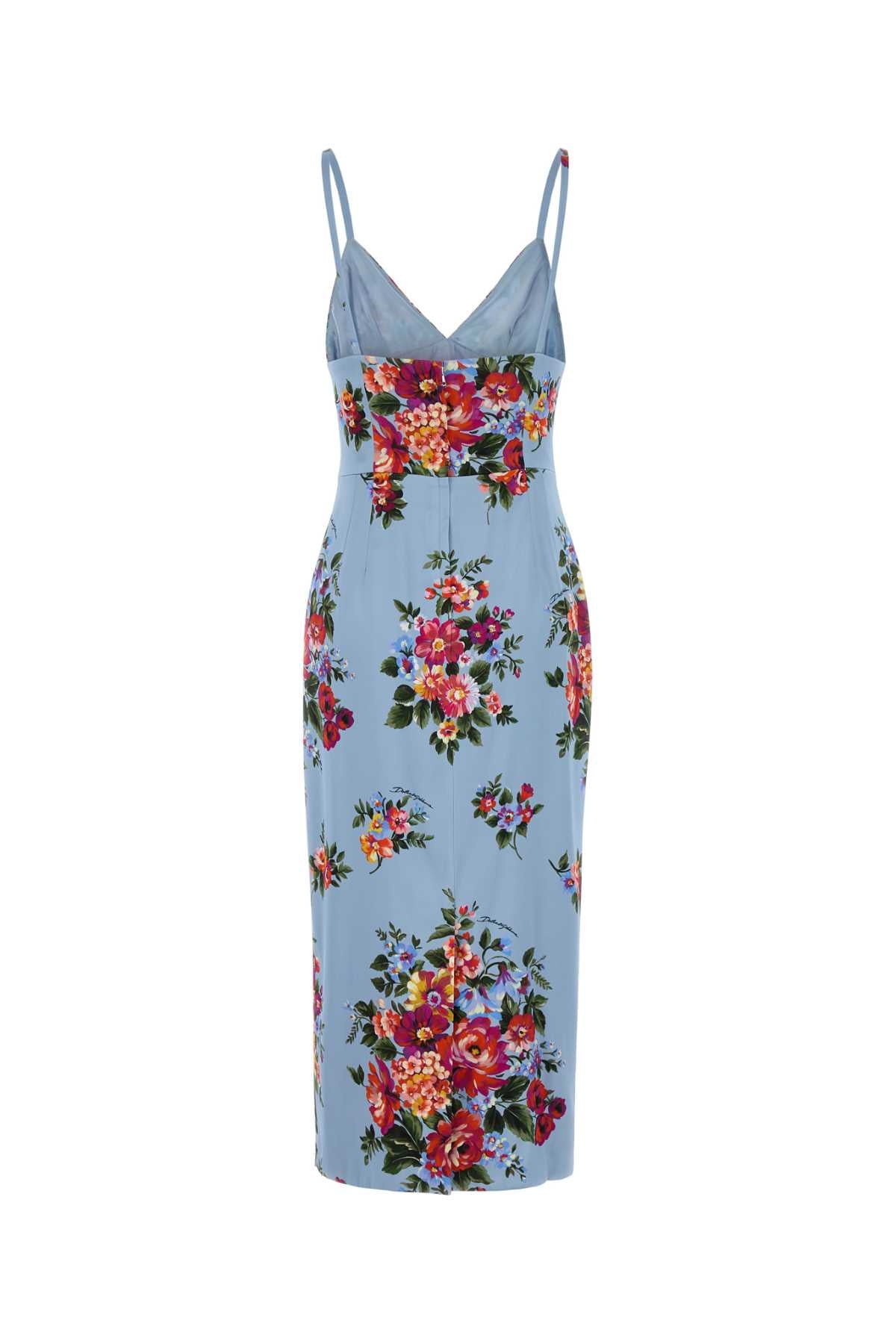 Dolce & Gabbana Women Printed Stretch Satin Dress DOLCE & GABBANA