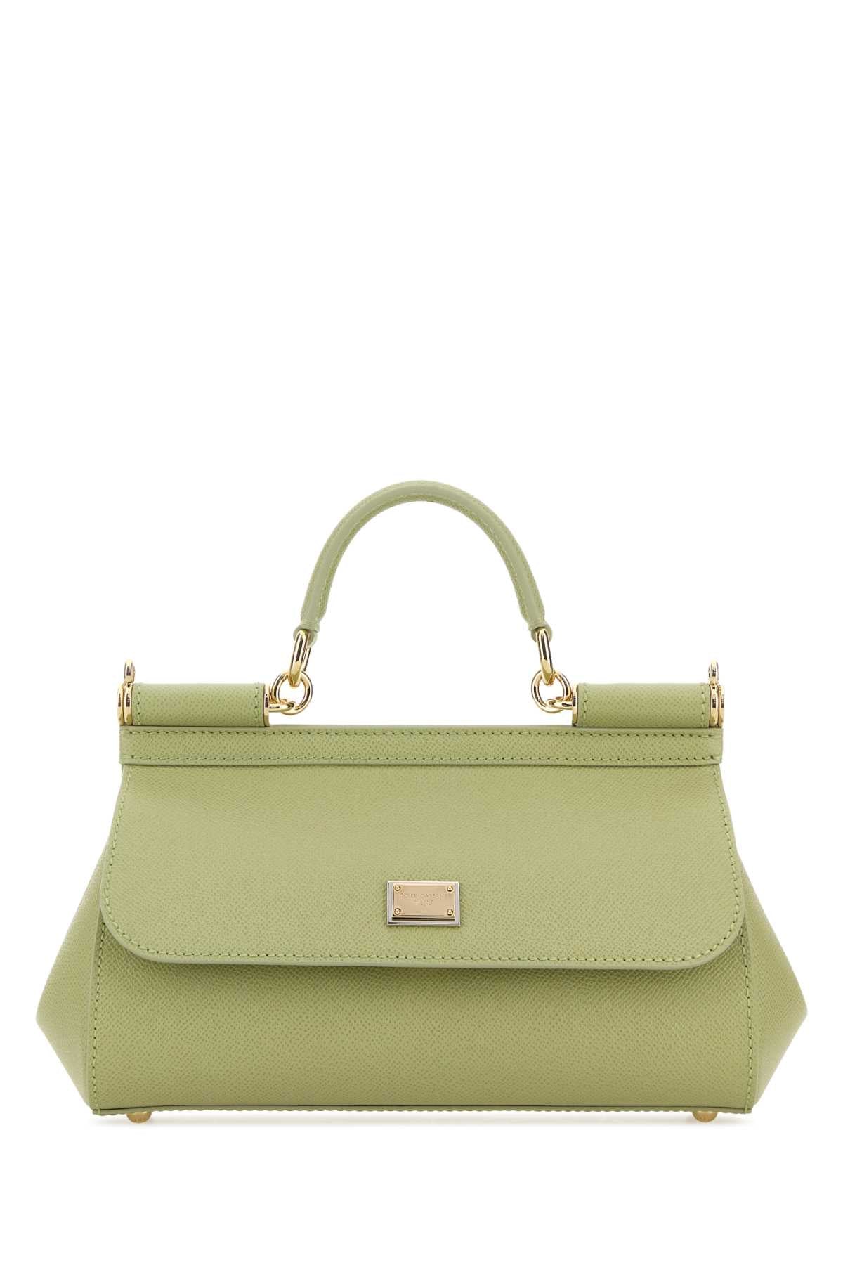 Dolce & Gabbana Women Pastel Green Leather Medium Sicily Handbag DOLCE & GABBANA