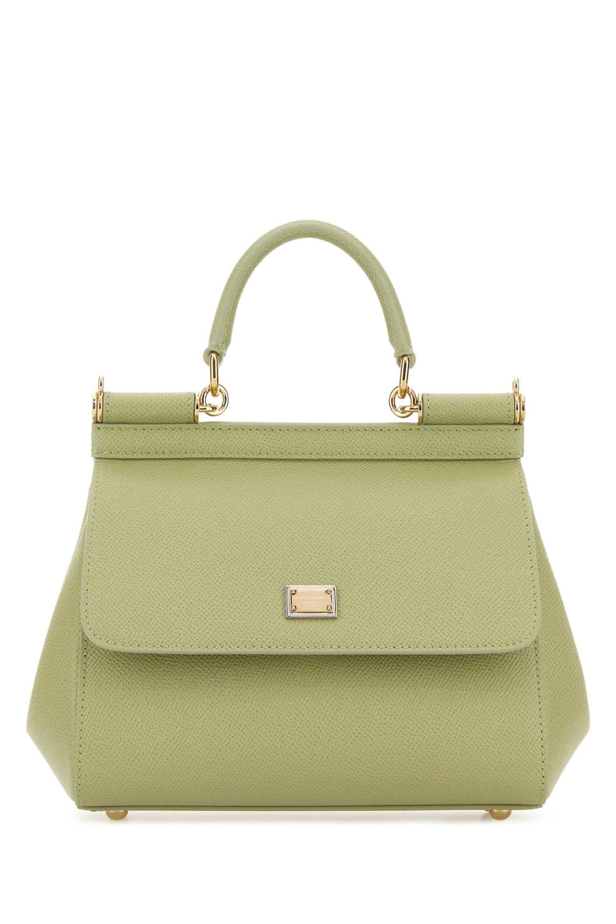 Dolce & Gabbana Women Pastel Green Leather Medium Sicily Handbag DOLCE & GABBANA